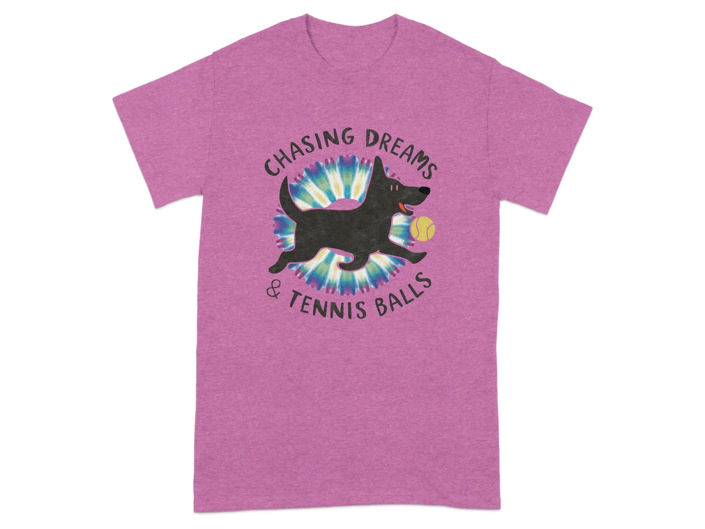 Chasing Dreams and Tennis Balls T-Shirts Heather Radiant Orchid T-shirt