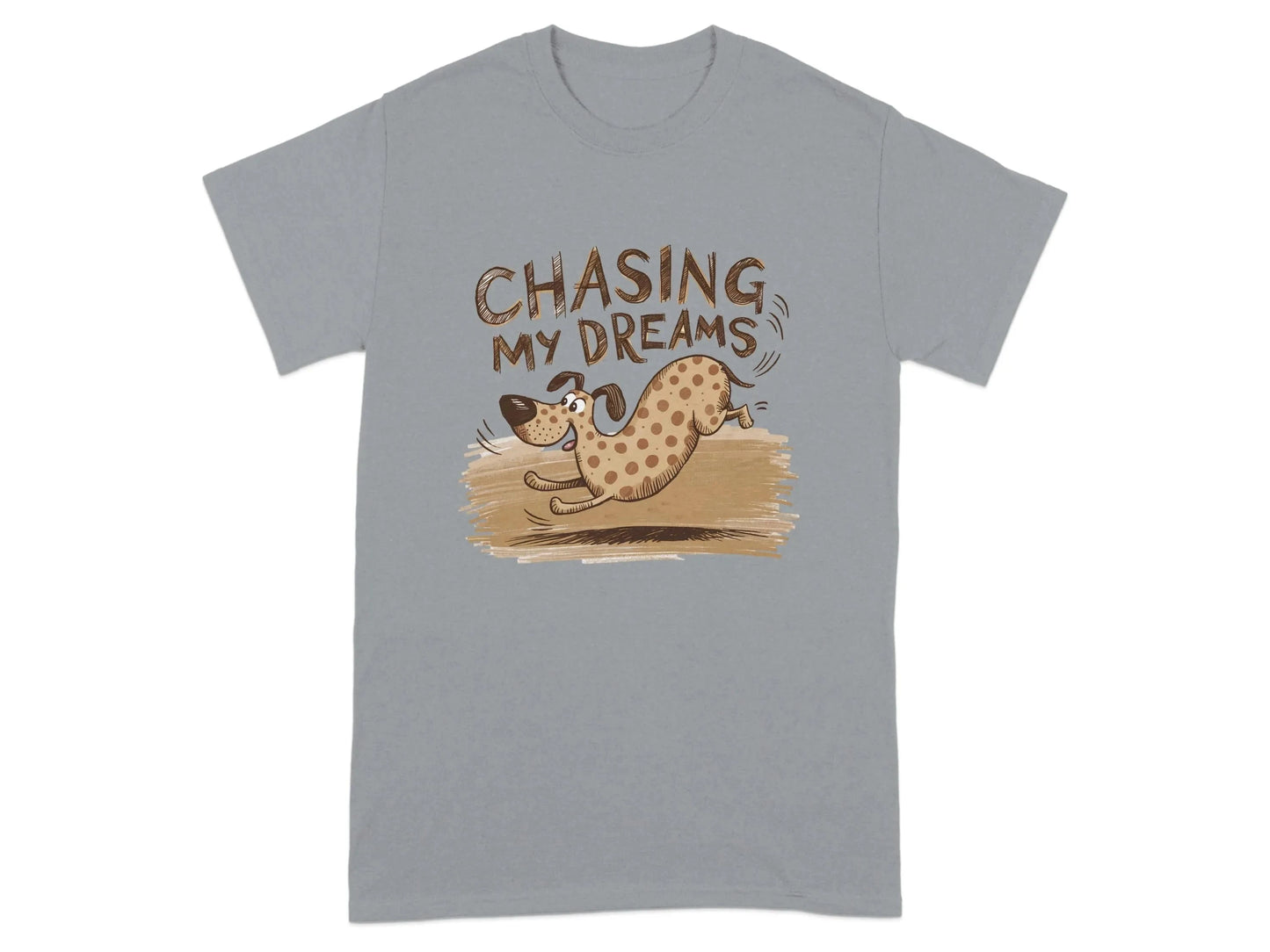 Chasing My Dreams Cute Dog Running T-Shirts Gravel T-shirt