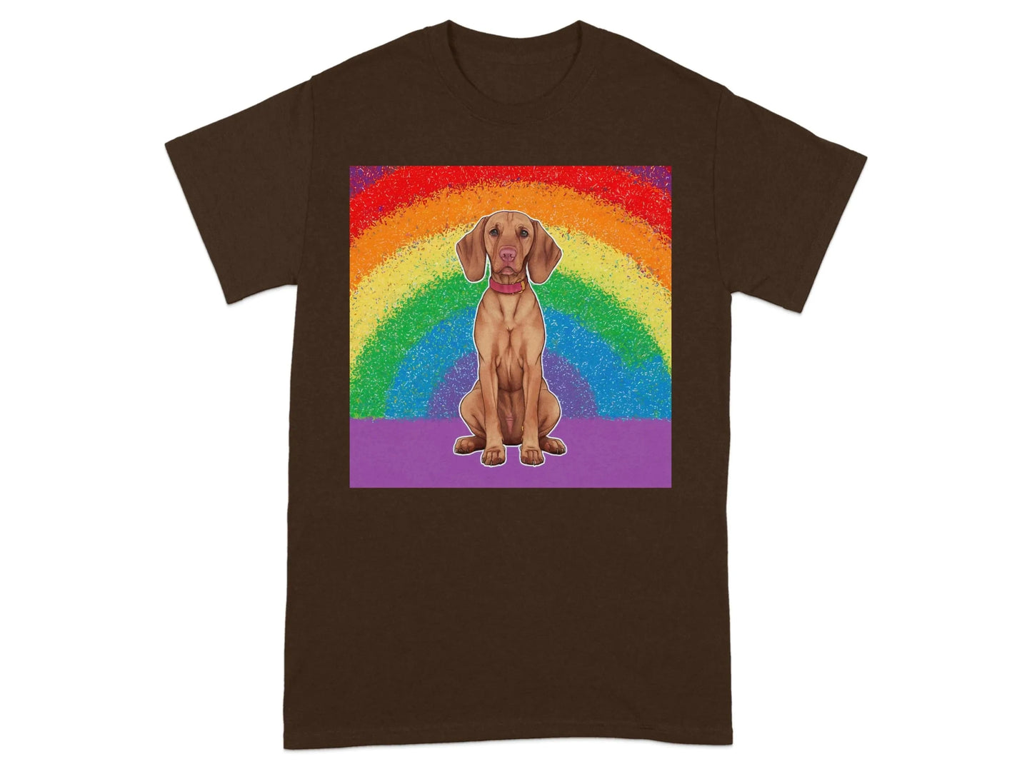 Colorful Rainbow Vizsla T-Shirts Russet T-shirt