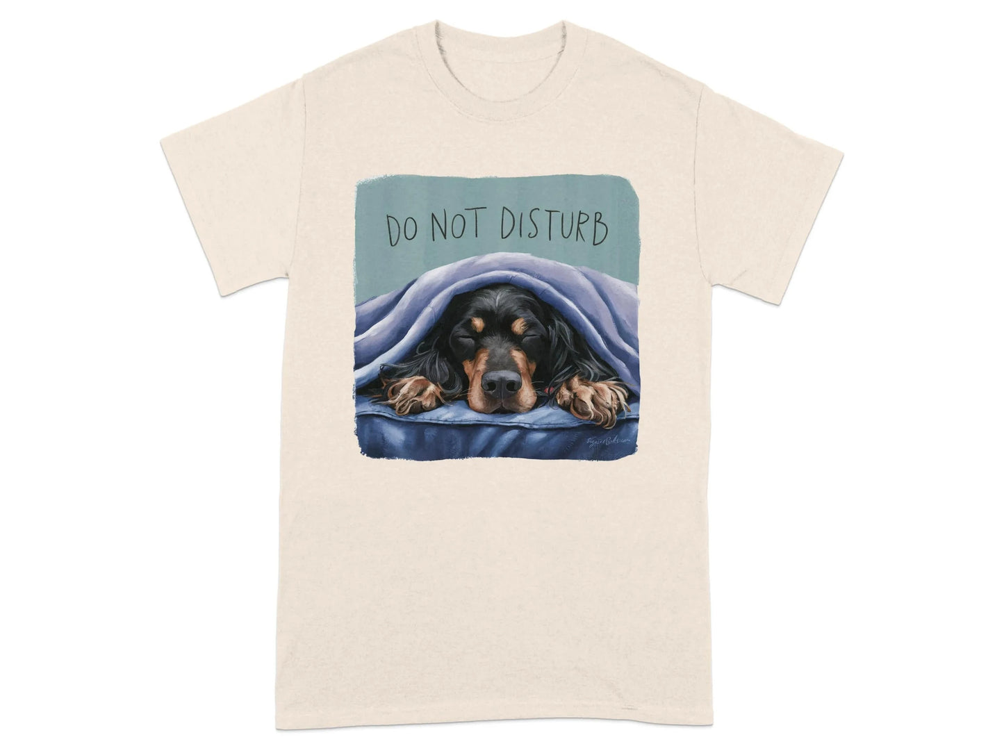 Cozy Gordon Setter Do Not Disturb T-Shirts Natural T-shirt