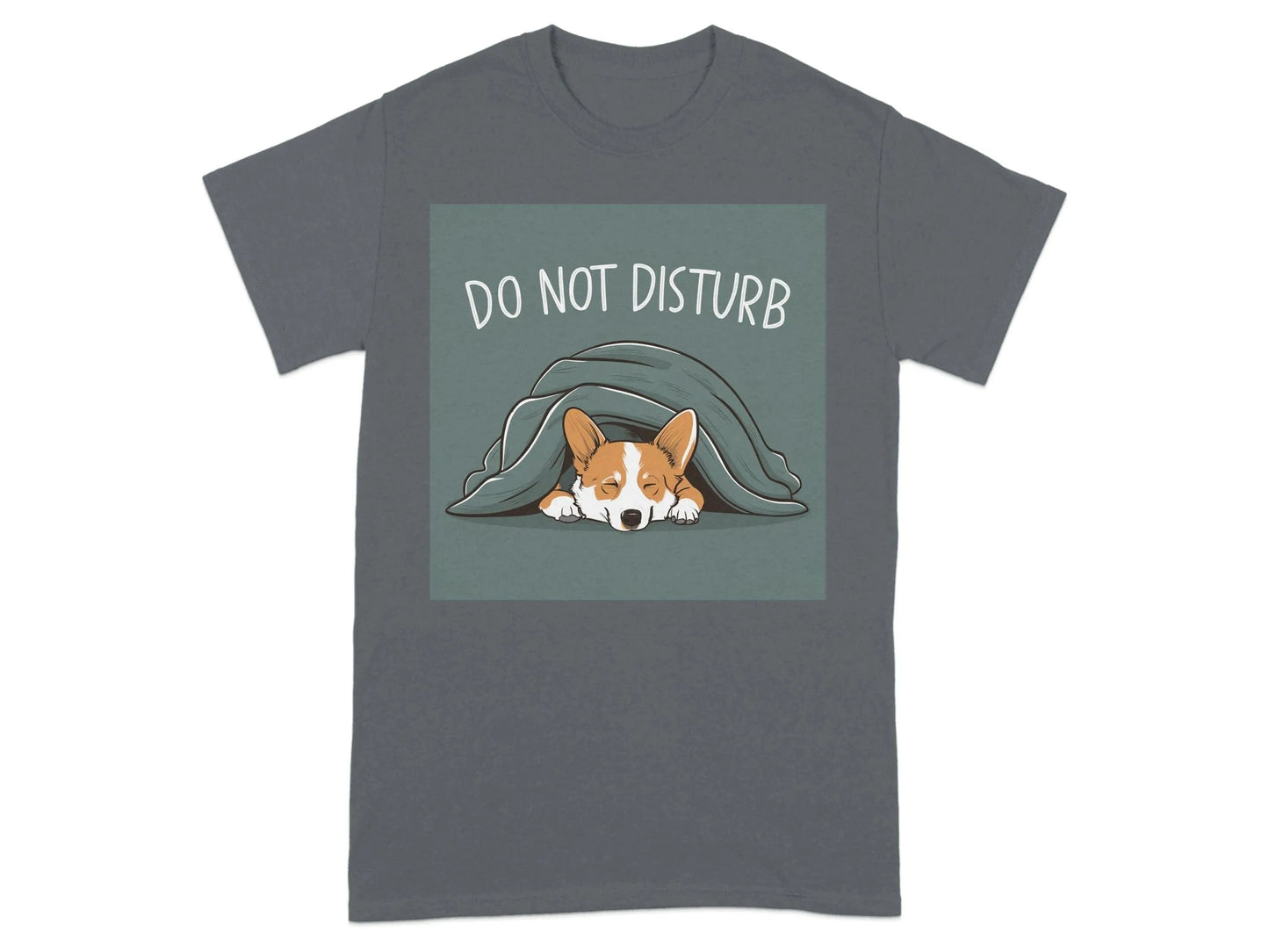 Do Not Disturb Cute Sleeping Dog Design T-Shirts Charcoal T-shirt