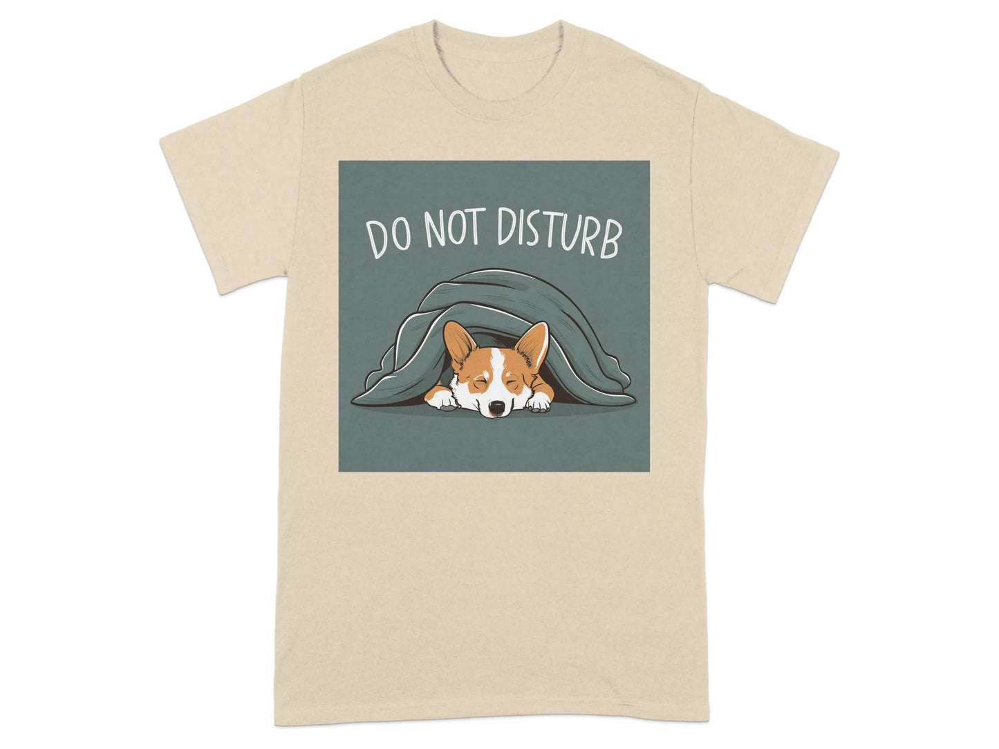 Do Not Disturb Cute Sleeping Dog Design T-Shirts Sand T-shirt