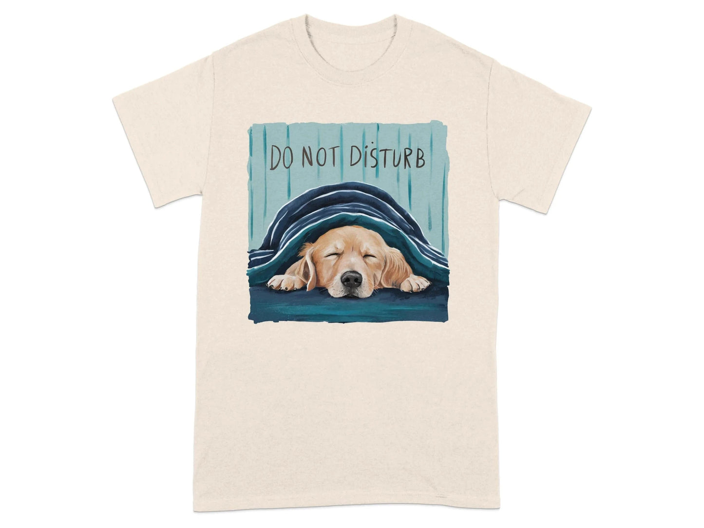 Do Not Disturb Sleeping Golden Retriever Dog T-Shirts Natural T-shirt