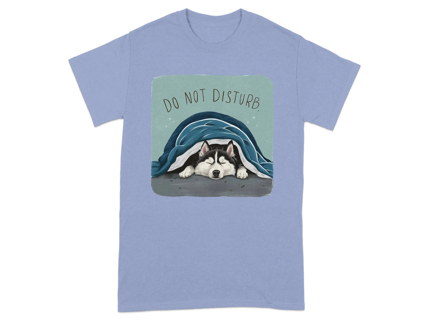 Do Not Disturb Sleeping Husky T-Shirts Violet T-shirt