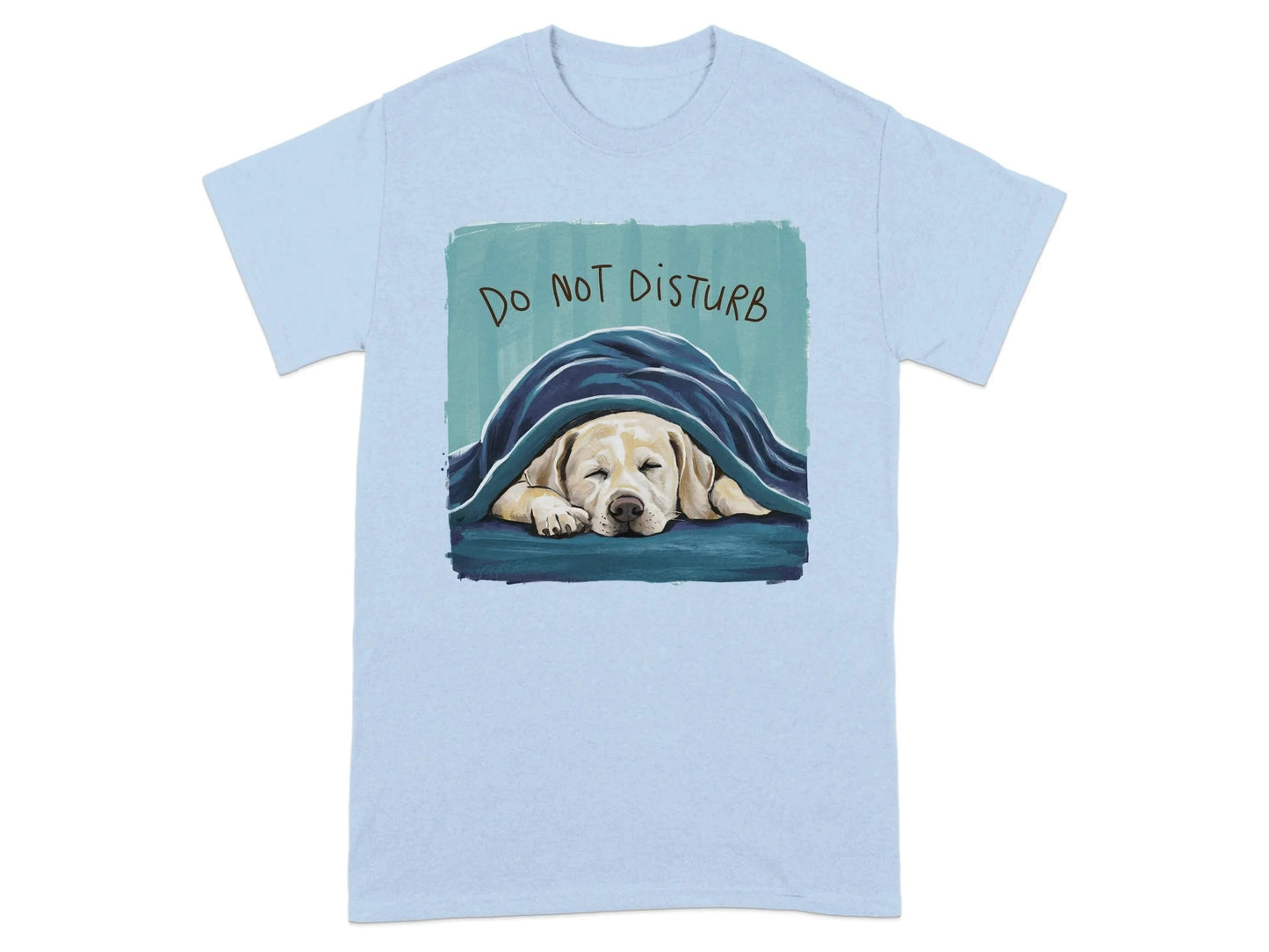 Do Not Disturb Yellow Lab T-Shirts Light Blue T-shirt