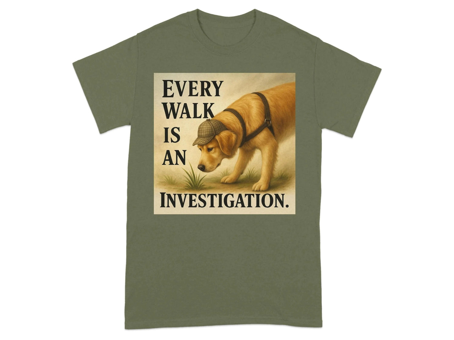 Every Walk Is An Investigation Golden Retriever T-Shirts T-shirt