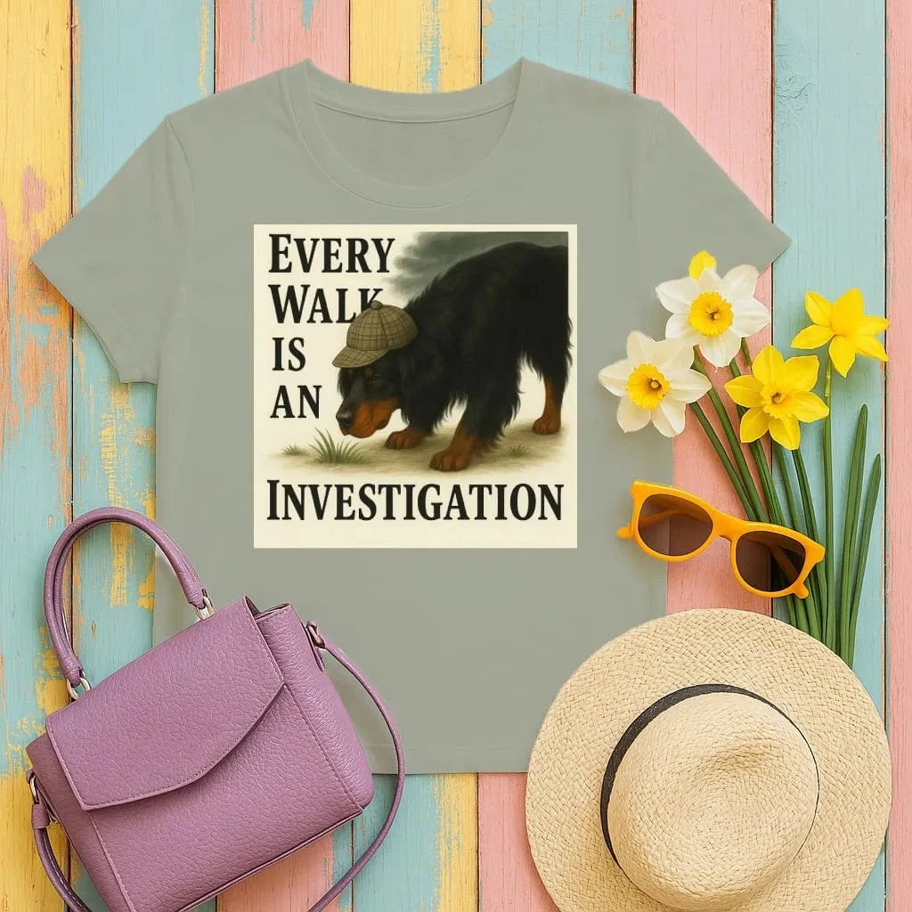 Every Walk is an Investigation Gordon Setter T-Shirt Military Green T-shirt
