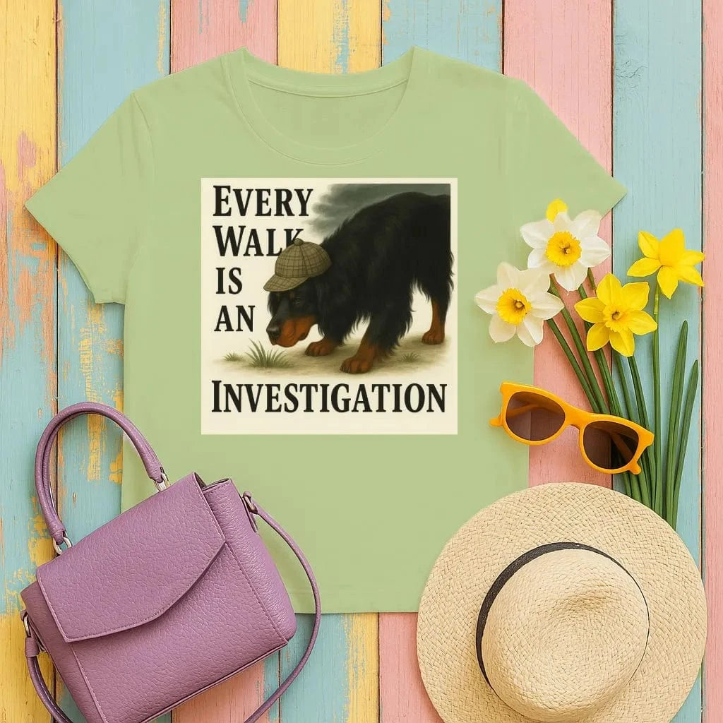 Every Walk is an Investigation Gordon Setter T-Shirt Kiwi T-shirt