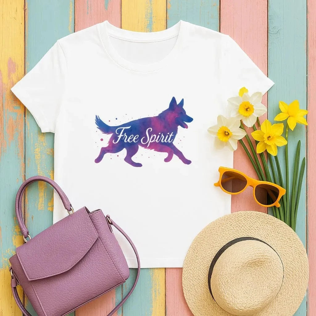 Free Spirit German Shepherd T-Shirts White T-shirt