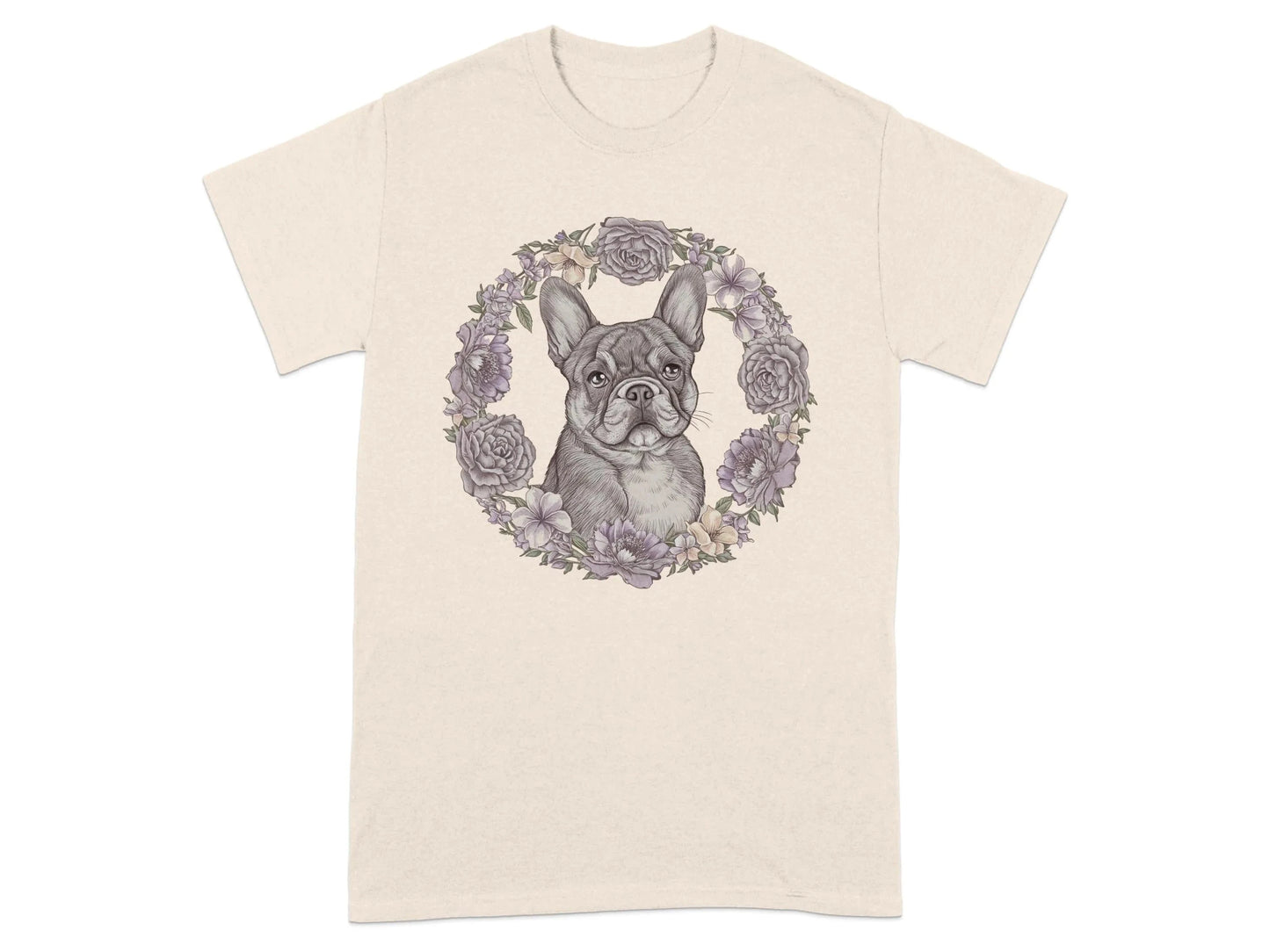 French Bulldog Floral T-Shirts Natural T-shirt