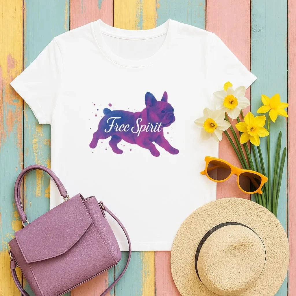 French Bulldog Free Spirit T-Shirts White T-shirt