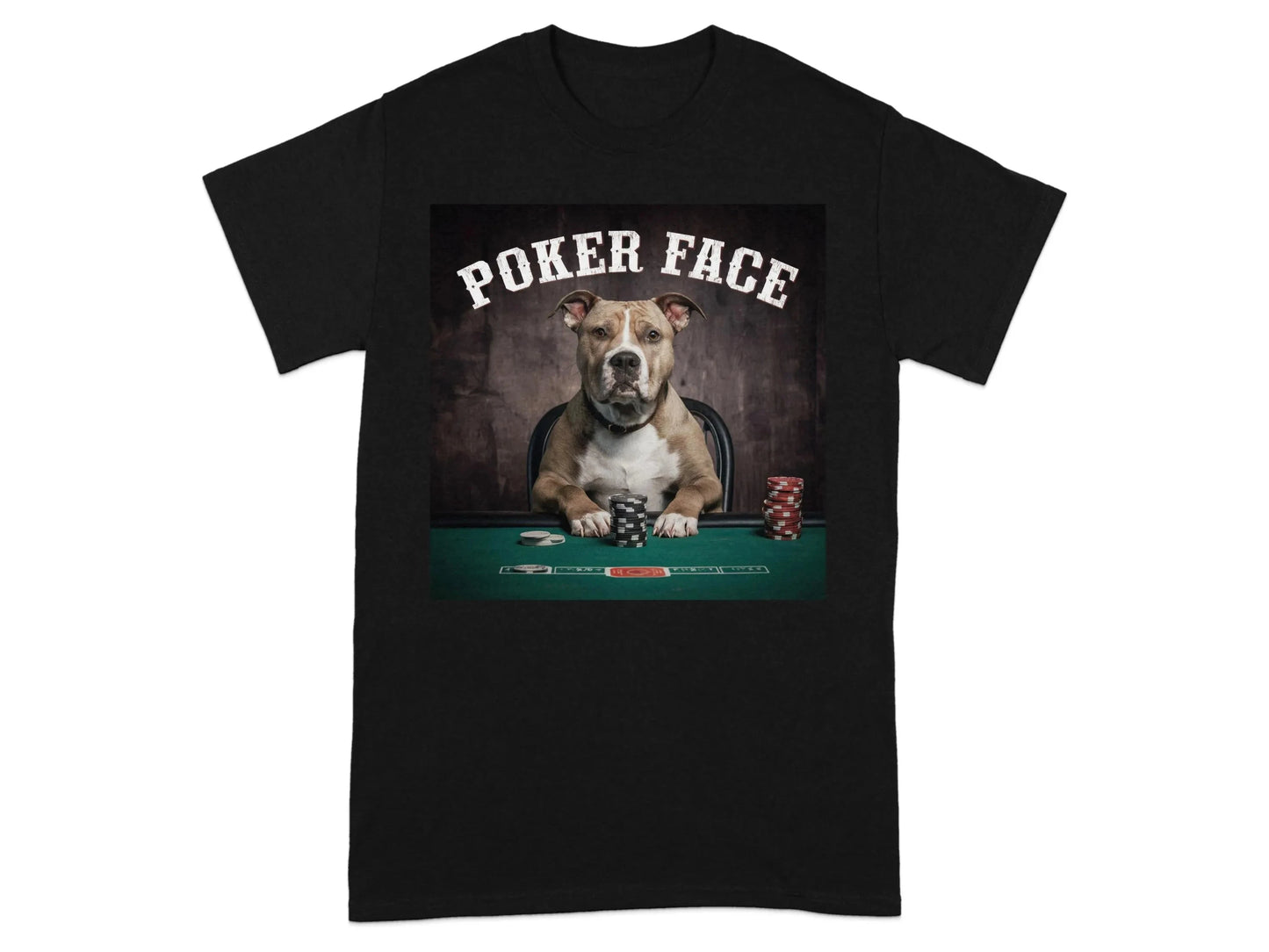 Funny Dog Poker Face Cool T-Shirts Black T-shirt