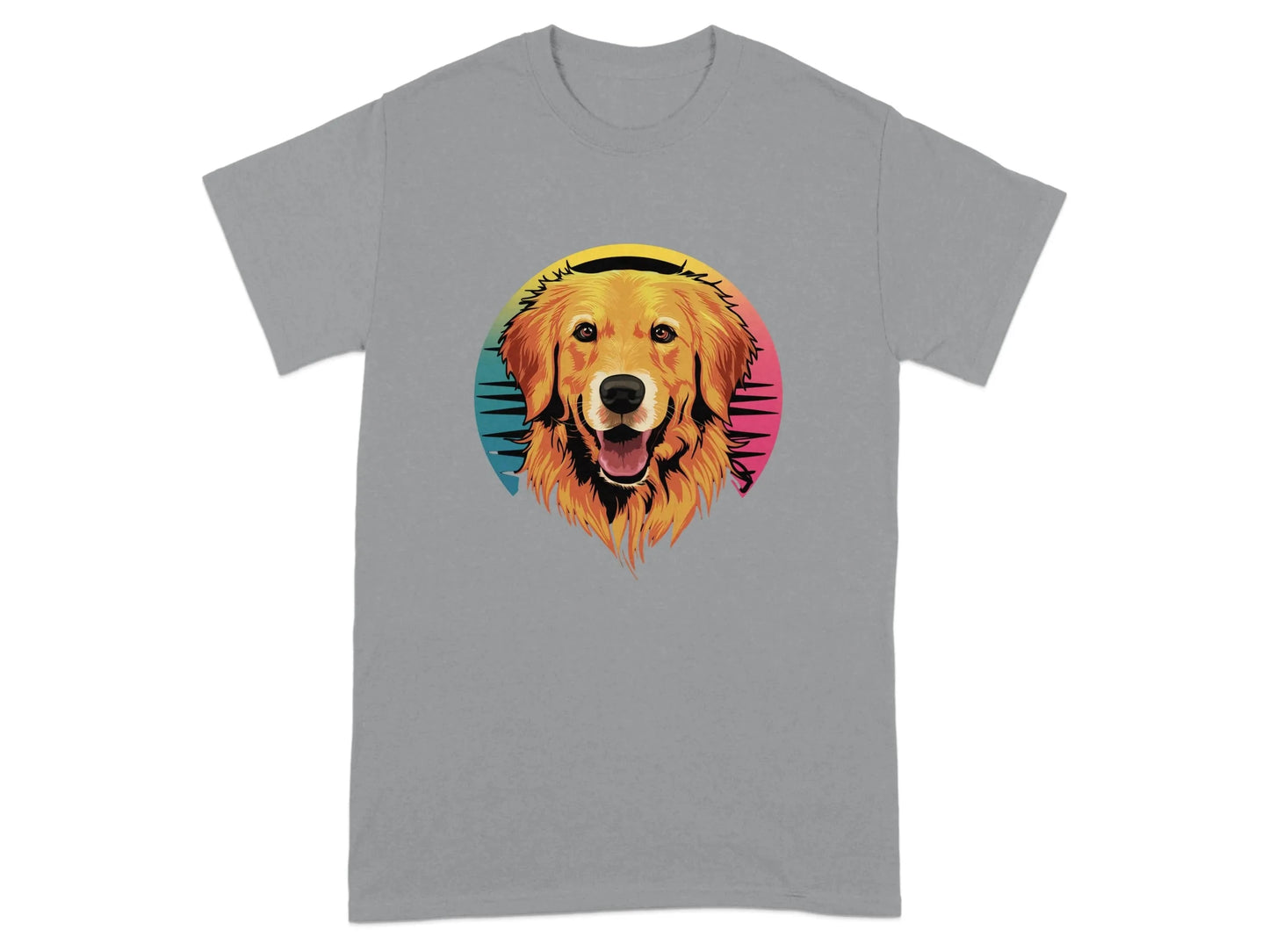 Golden Retriever Neon T-Shirts Sport Grey T-shirt