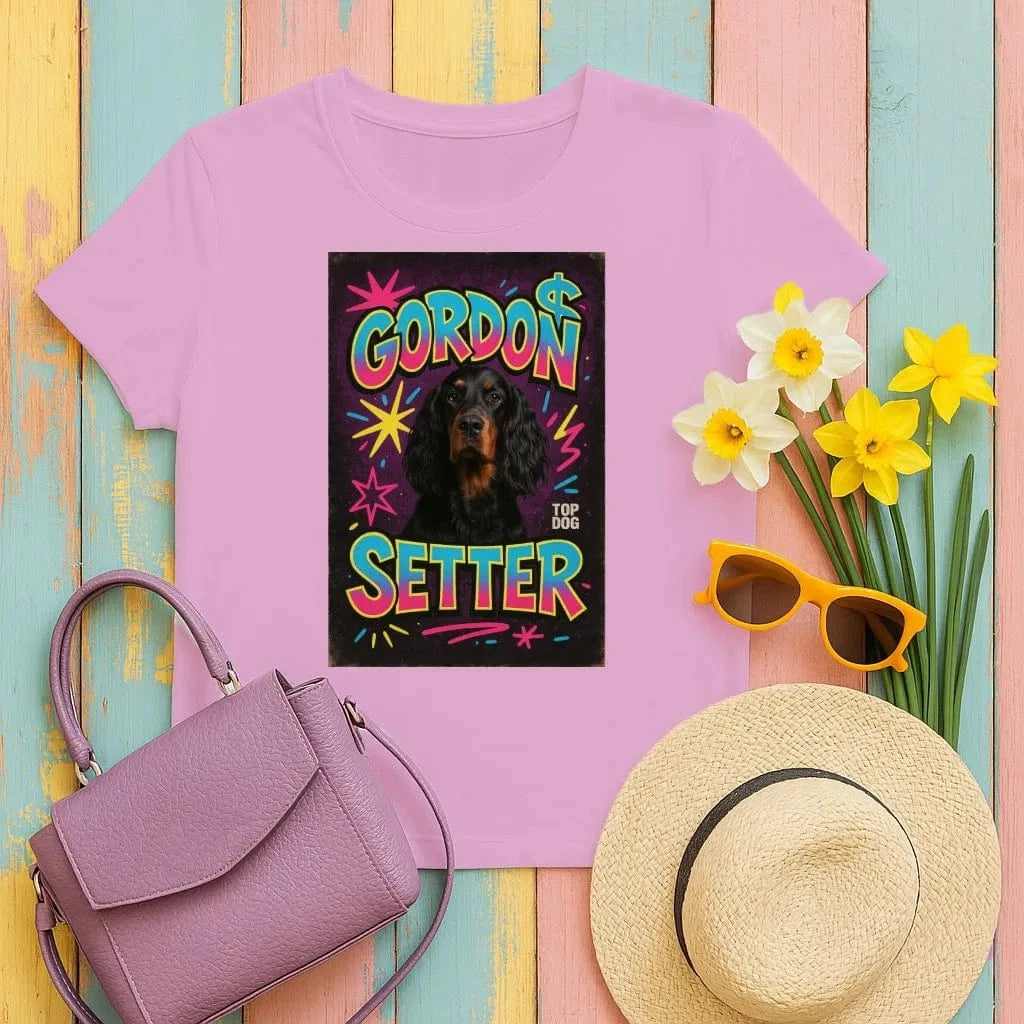 Gordon Setter Top Dog Retro Design T-Shirts Heather Radiant Orchid T-shirt
