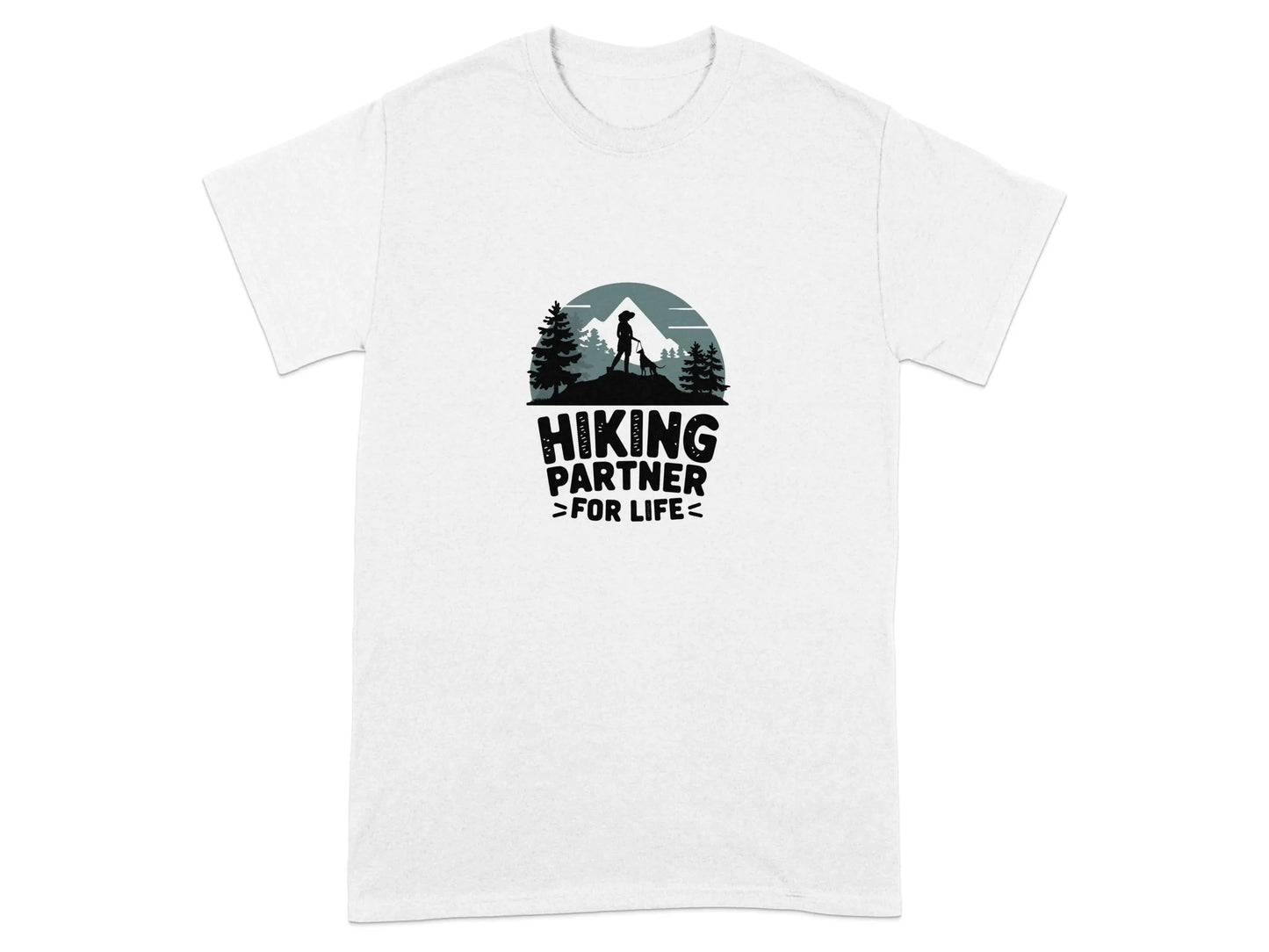 Hiking Partner For Life Print T-Shirts White T-shirt