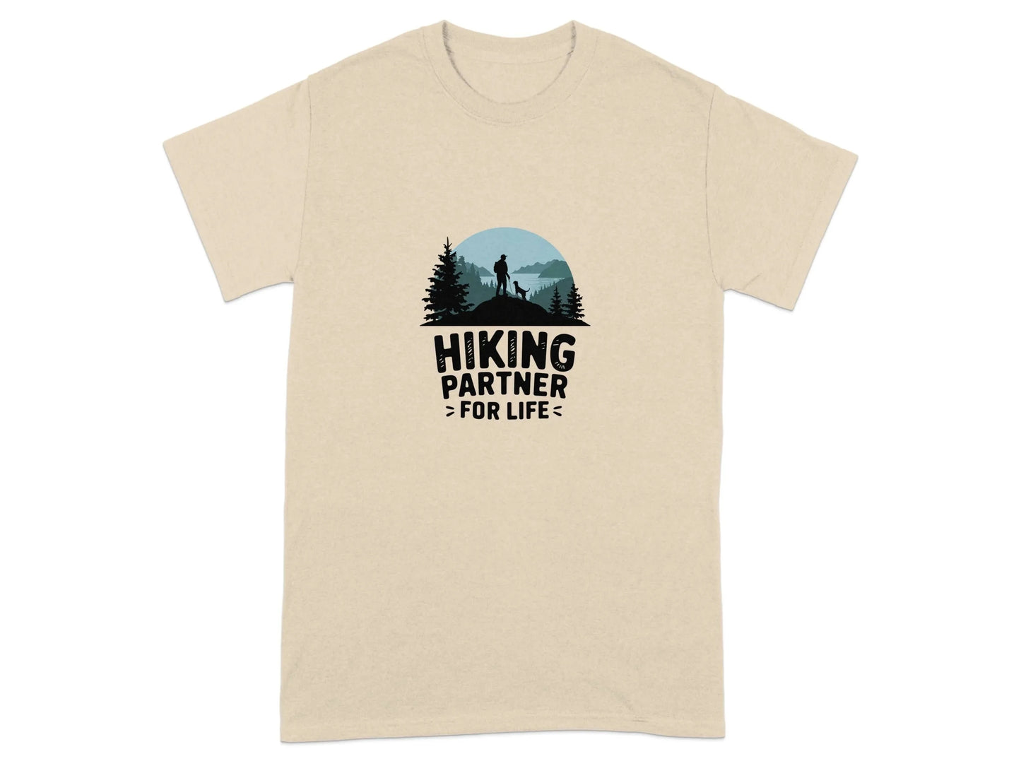 Hiking Partner for Life Adventure Design T-Shirts Sand T-shirt