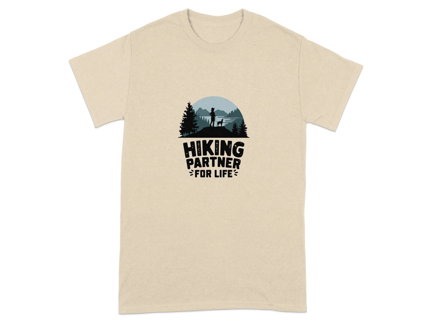 Hiking Partner for Life Adventure T-Shirts Sand T-shirt