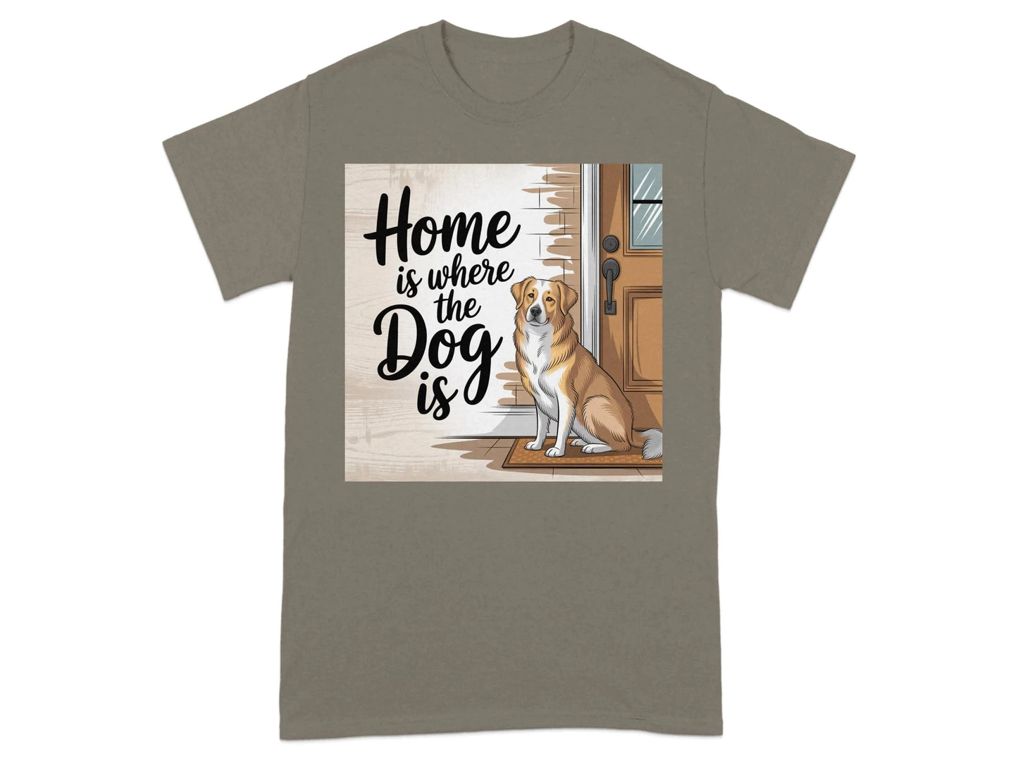 Home is Where the Dog Is Brown and White Dog T-Shirts Brownsavana T-shirt