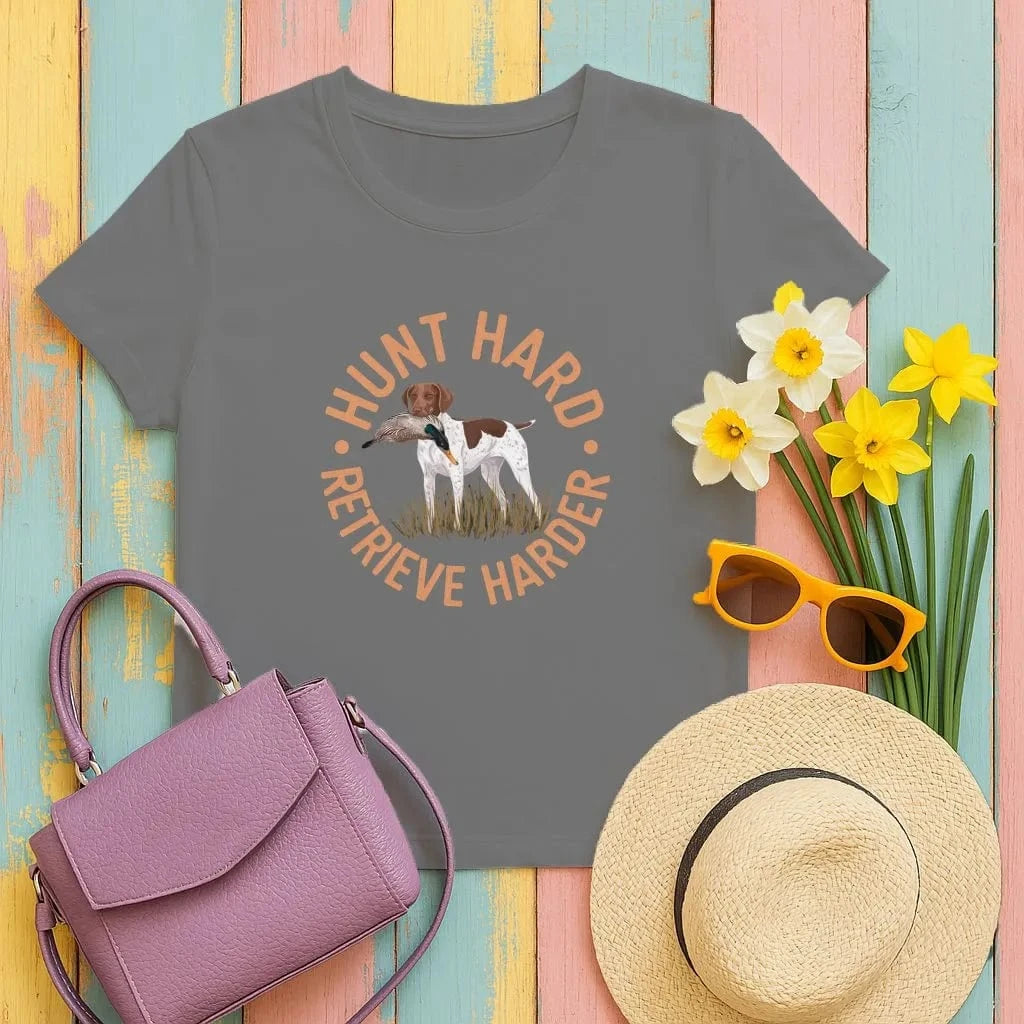 Hunt Hard Retrieve Harder GSP T-Shirts T-shirt