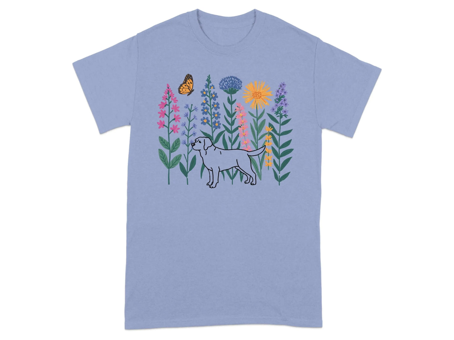 Labrador Floral Garden T-Shirts Violet T-shirt