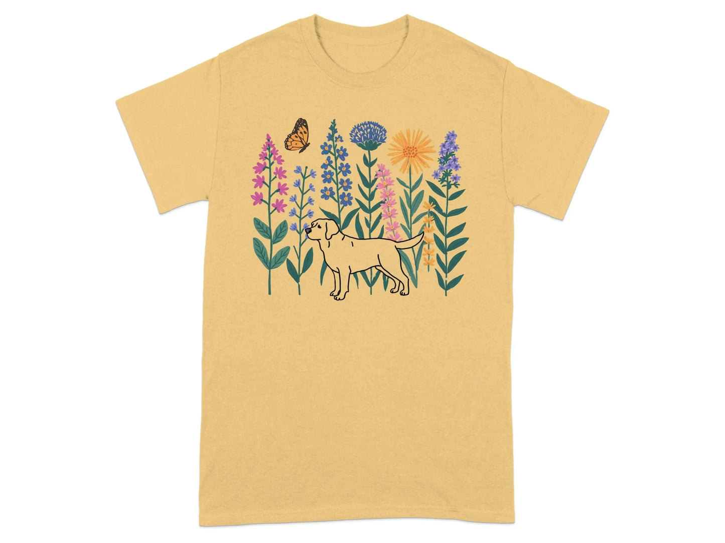 Labrador Floral Garden T-Shirts Yellow Haze T-shirt