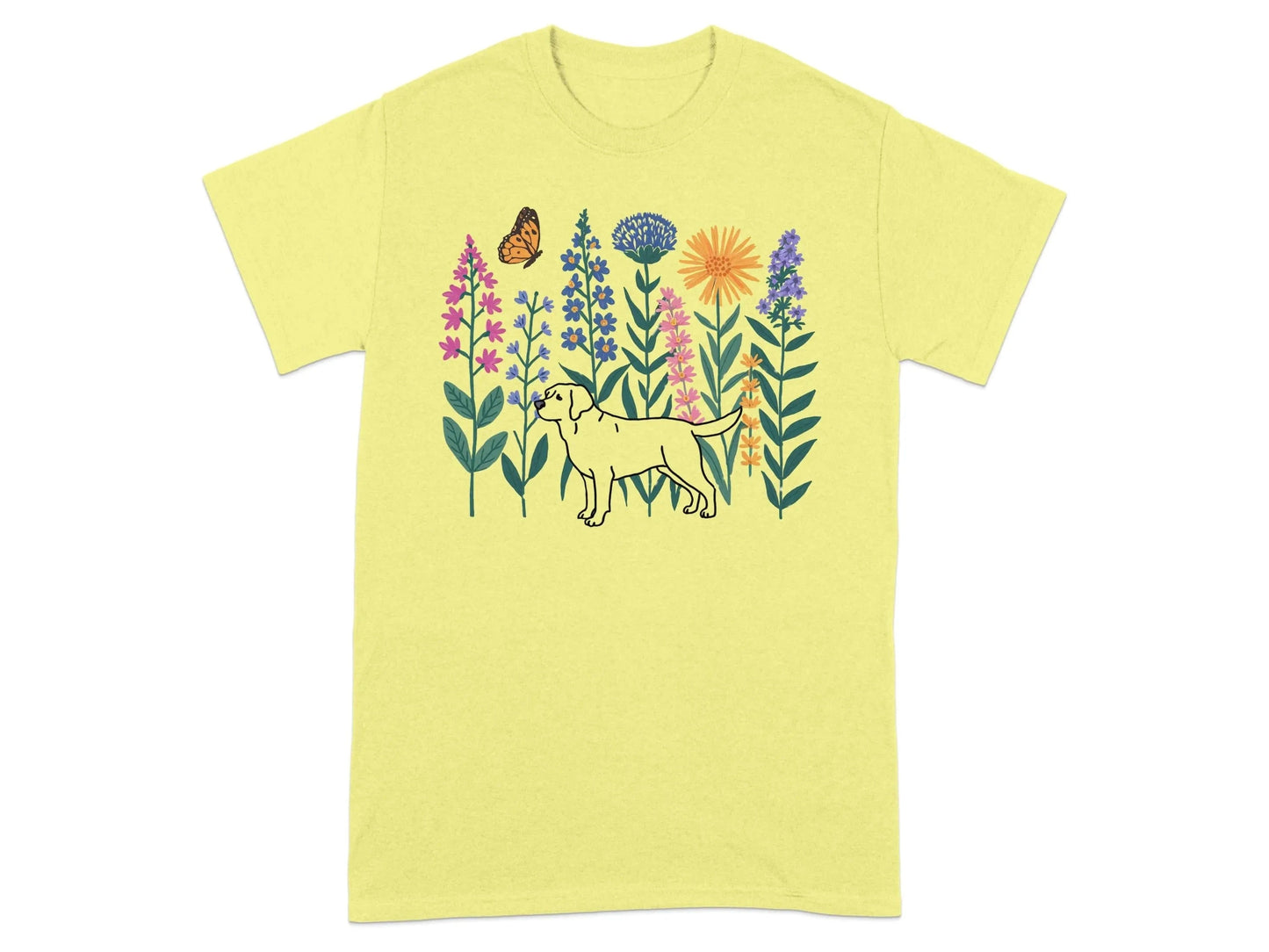 Labrador Floral Garden T-Shirts Cornsilk T-shirt