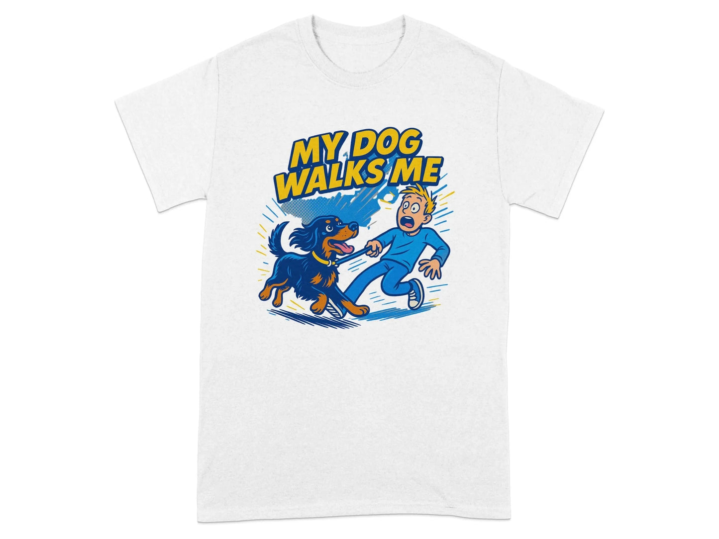 My Dog Walks Me Gordon Setter T-Shirts White T-shirt