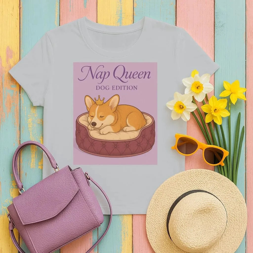 Nap Queen Dog Edition Corgi T-Shirts Gravel T-shirt