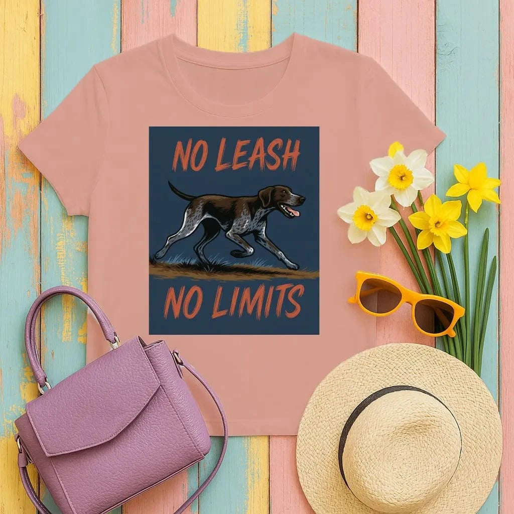 No Leash No Limits German Shorthaired Pointer T-Shirts Sunset T-shirt