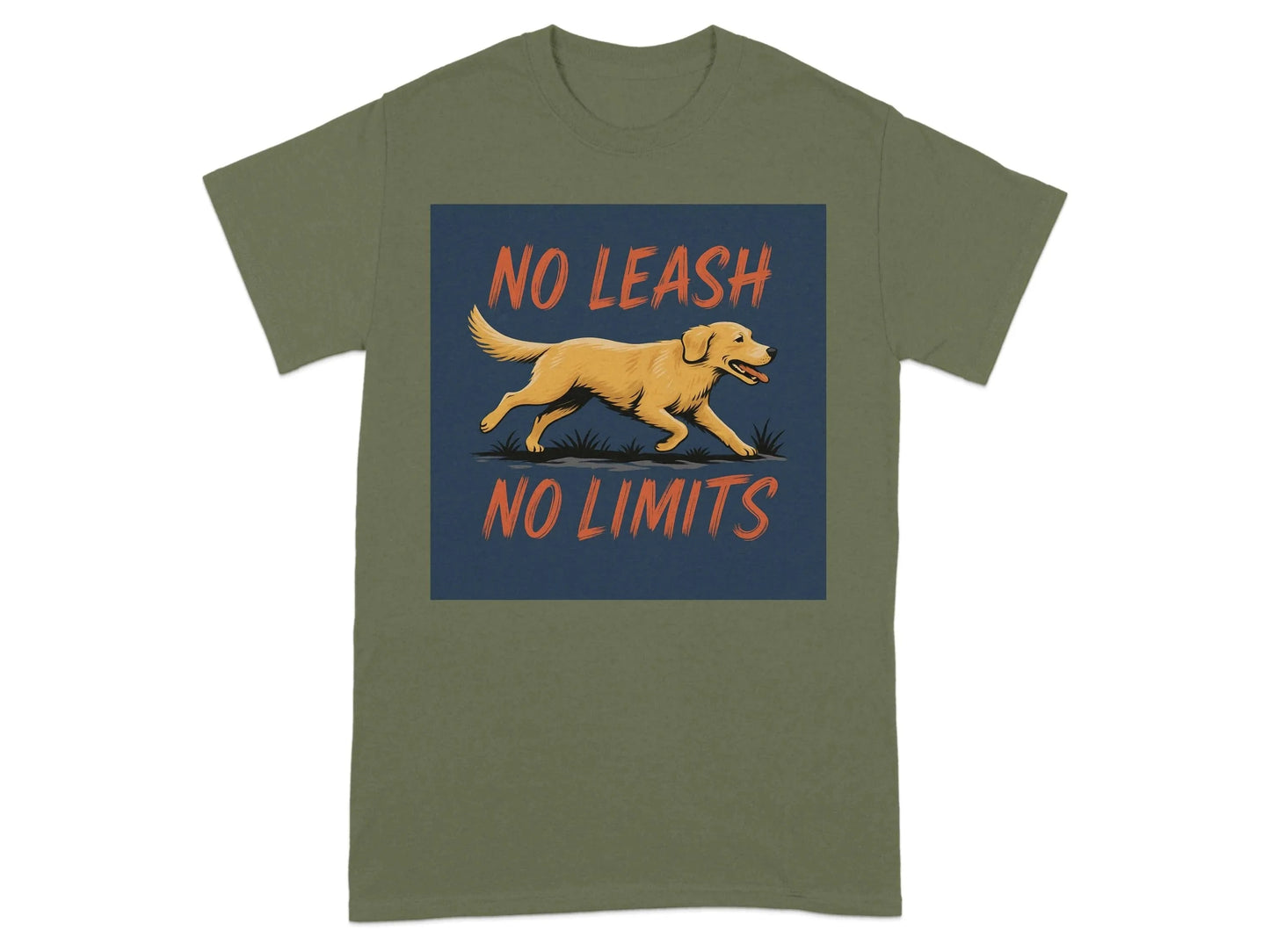 No Leash No Limits Golden Retriever Design T-Shirts T-shirt