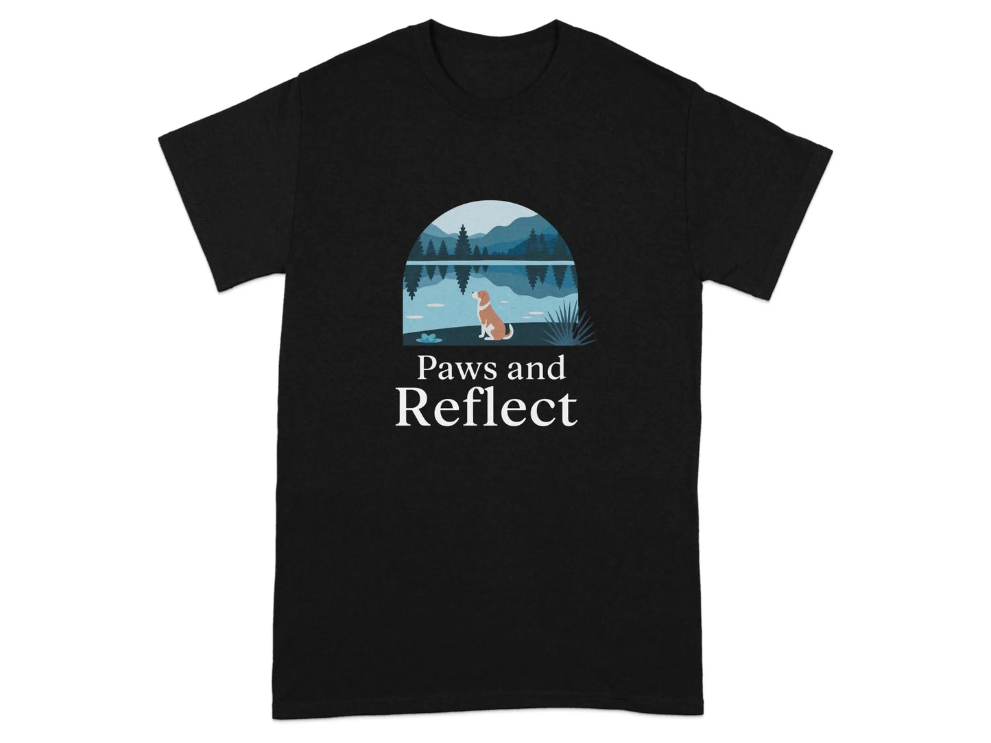 Paws and Reflect Bloodhound T-Shirts Black T-shirt