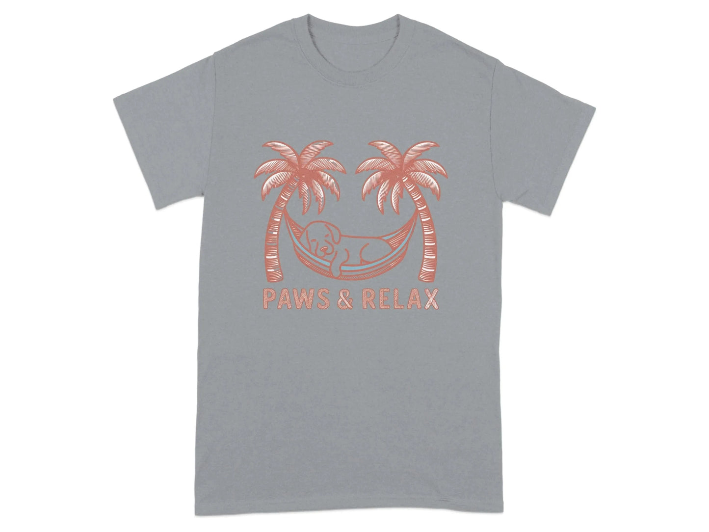 Paws and Relax Hammock Dog Design T-Shirts Gravel T-shirt