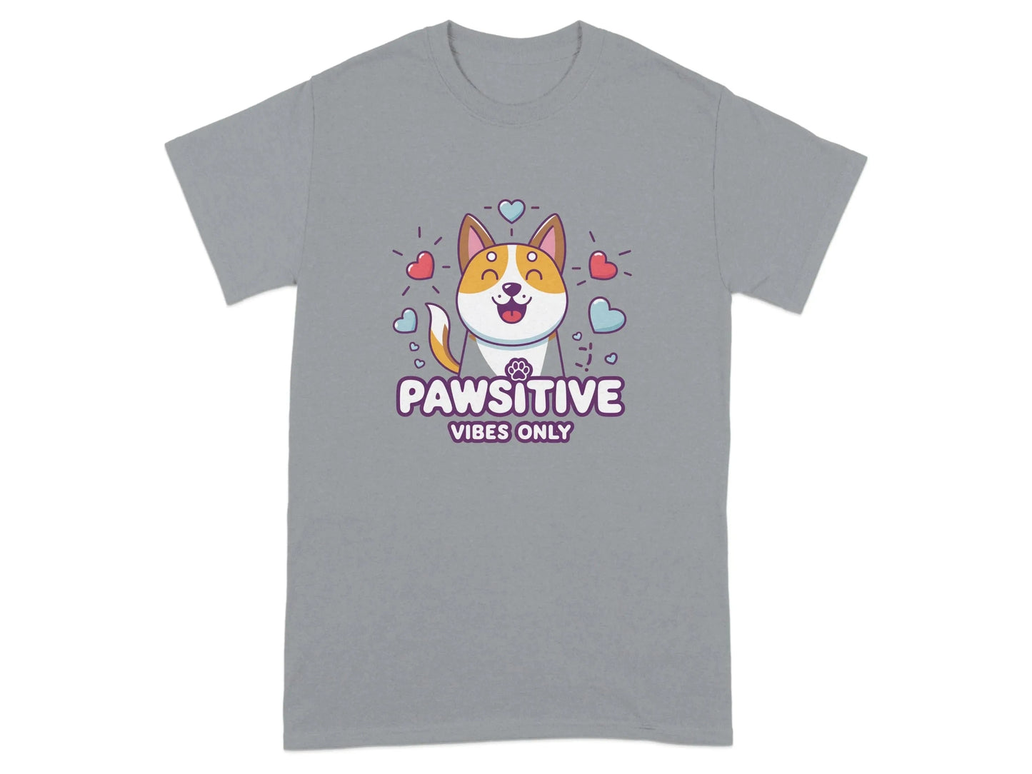 Pawsitive Vibes Only Cute Dog T-Shirts Gravel T-shirt