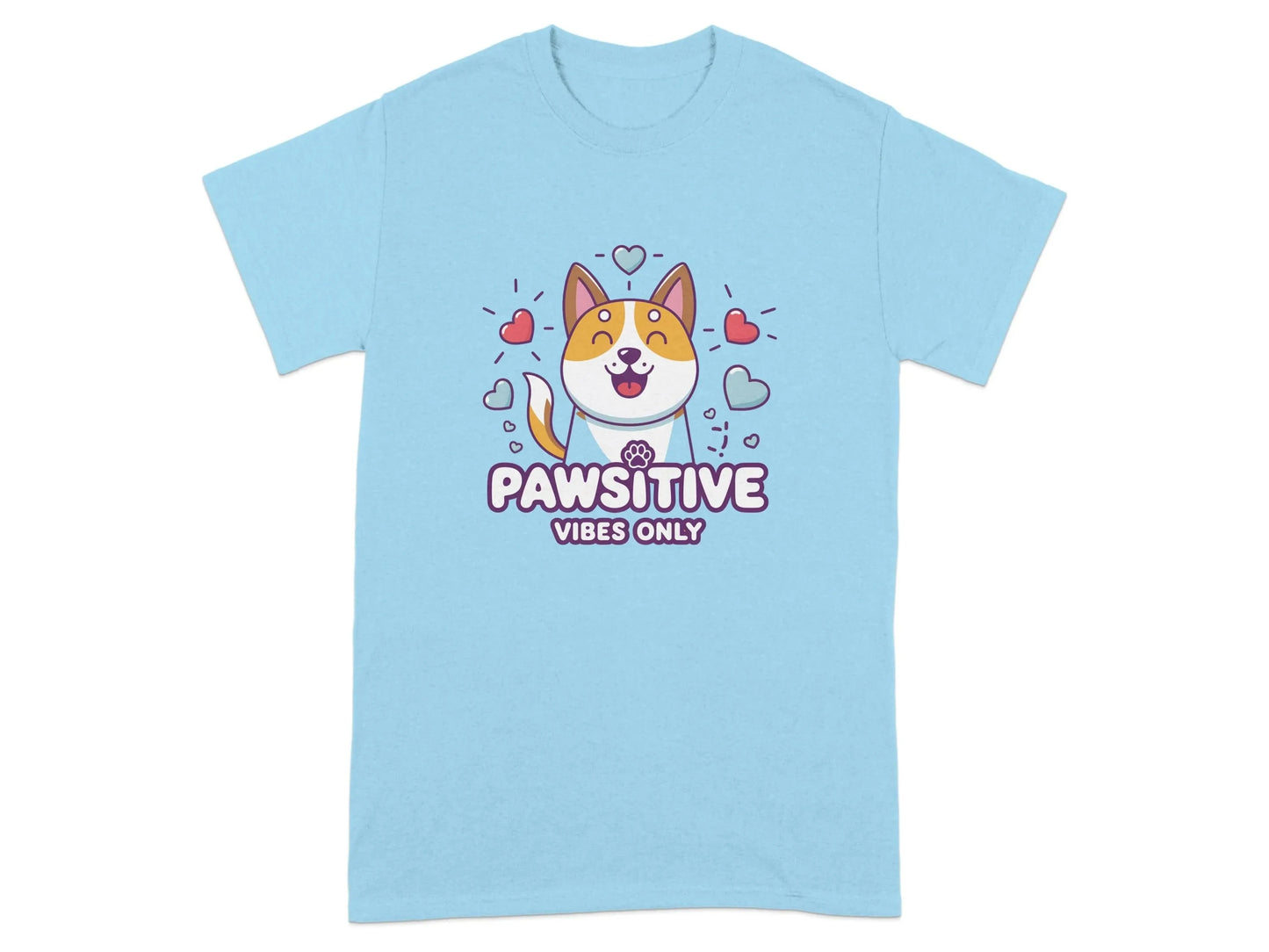Pawsitive Vibes Only Cute Dog T-Shirts Sky T-shirt