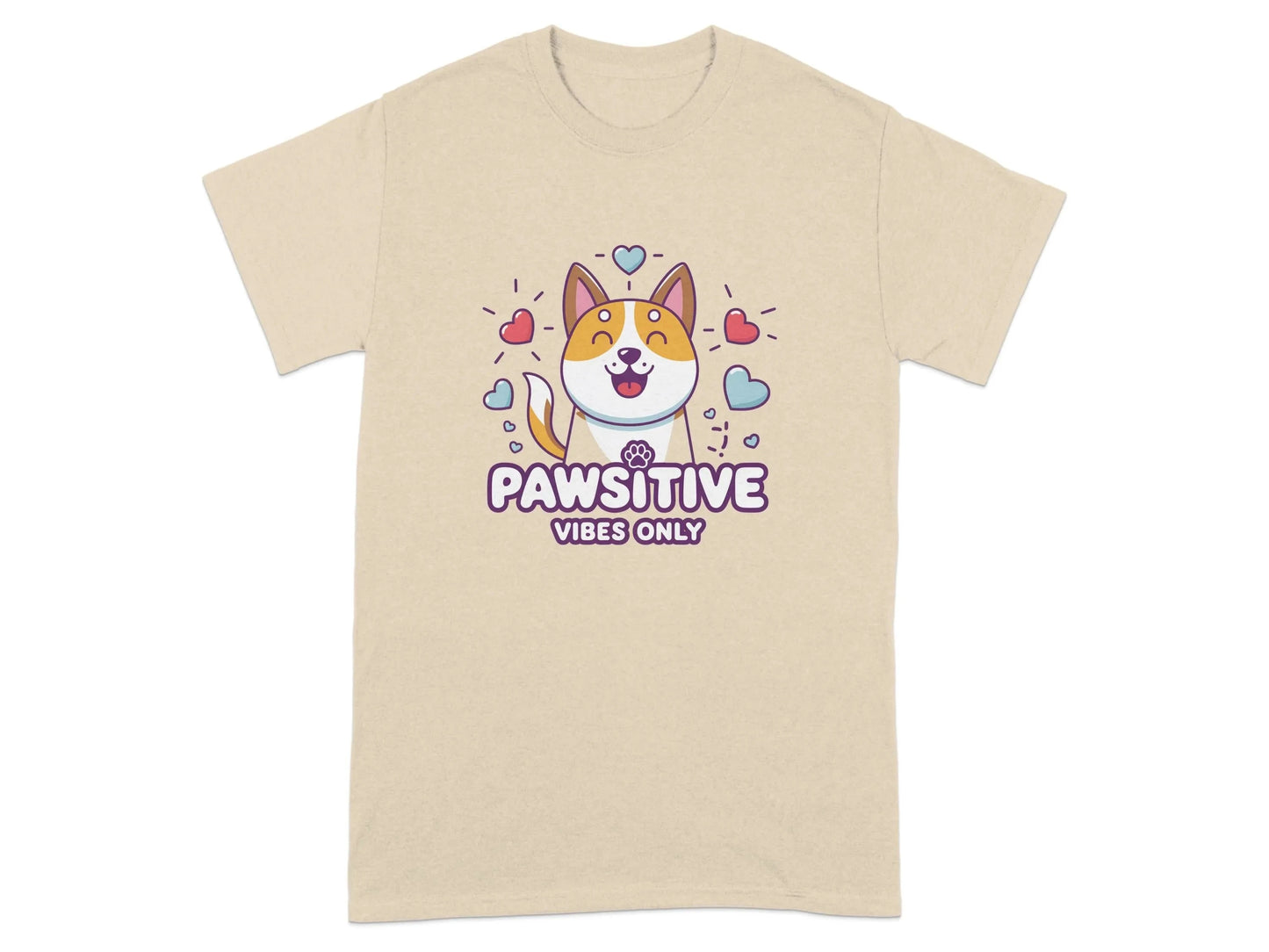 Pawsitive Vibes Only Cute Dog T-Shirts Sand T-shirt