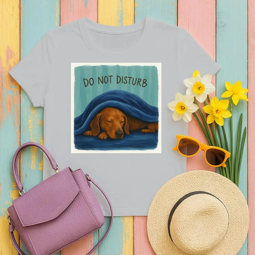 Sleeping Dachshund under Blanket T-Shirts Gravel T-shirt
