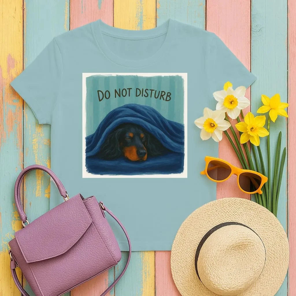 Sleeping Gordon Setter under Blanket T-Shirts Antique Jade Dome T-shirt