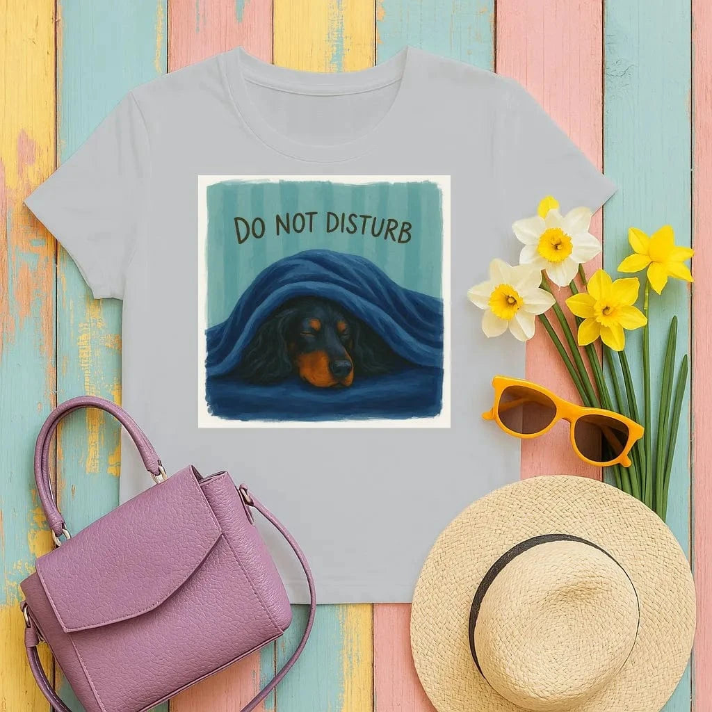 Sleeping Gordon Setter under Blanket T-Shirts Gravel T-shirt