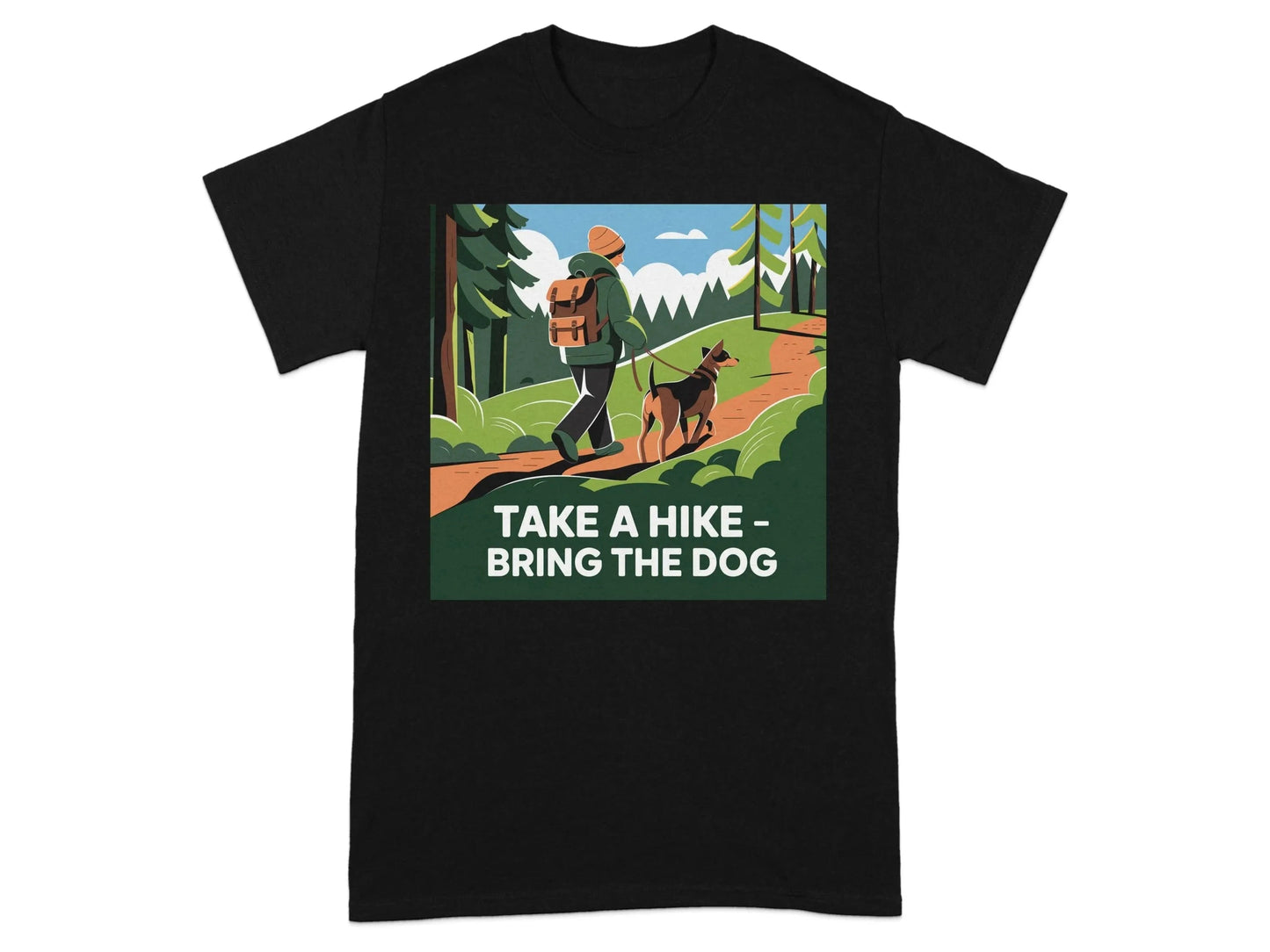 Take a Hike Bring the Dog Adventure T-Shirts Black T-shirt
