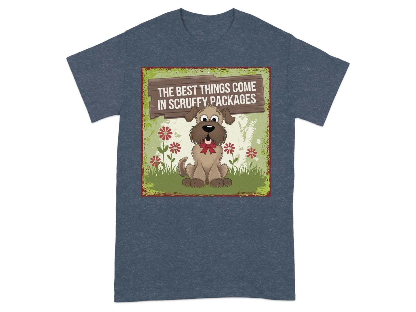 The Best Things Come In Scruffy Packages T-Shirts Heather Navy T-shirt