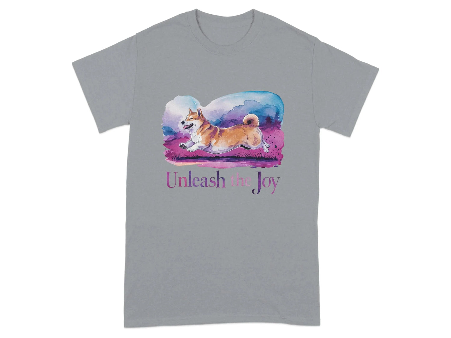 Unleash the Joy Colorful Corgi T-Shirts Gravel T-shirt