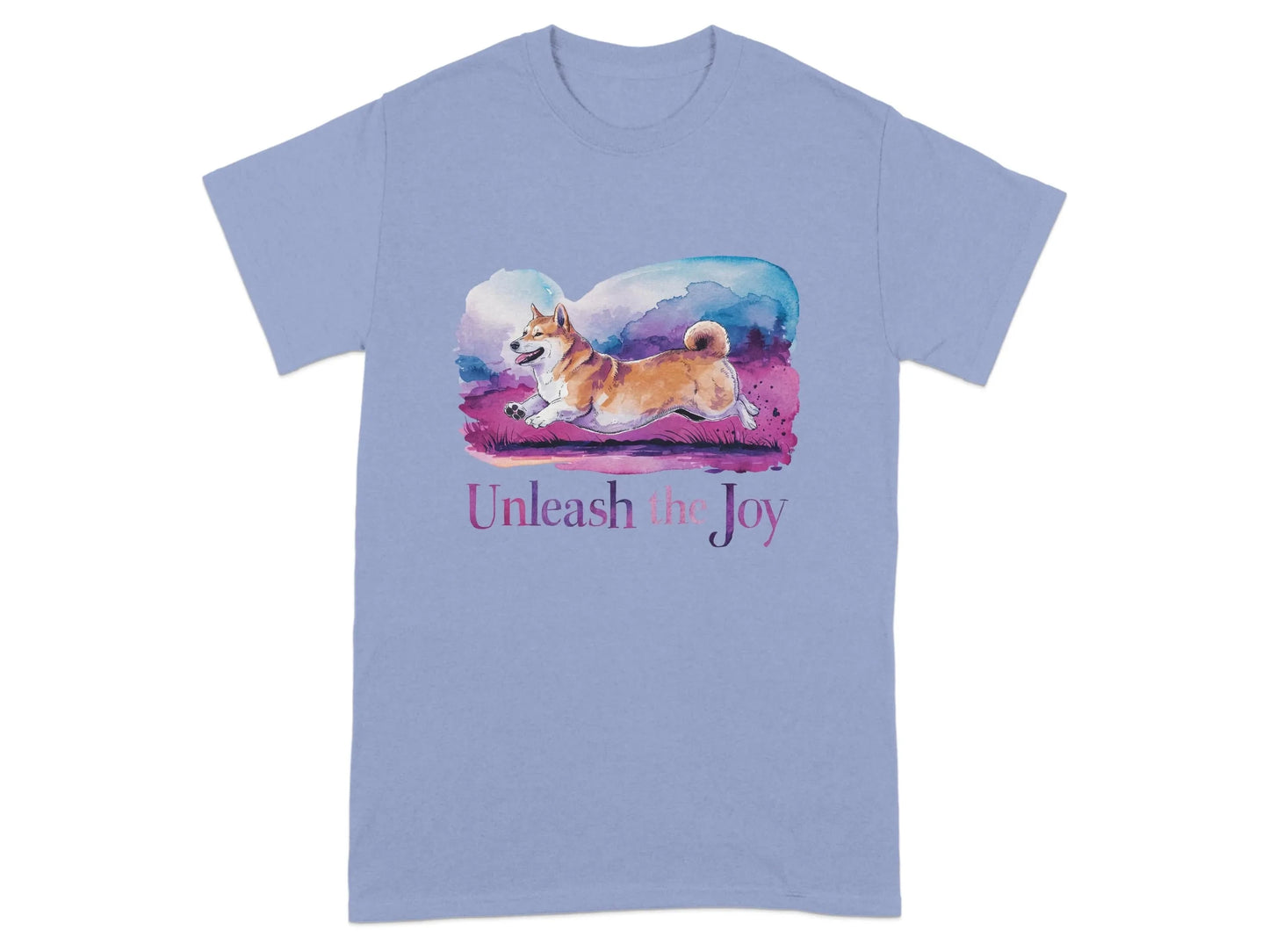 Unleash the Joy Colorful Corgi T-Shirts Violet T-shirt