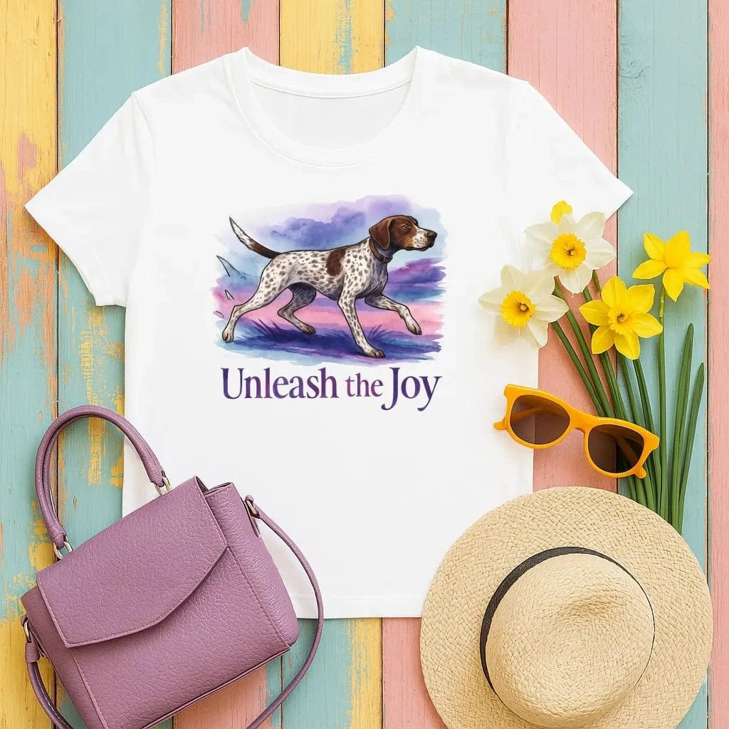 Unleash the Joy German Shorthaired Pointer T-Shirts White T-shirt