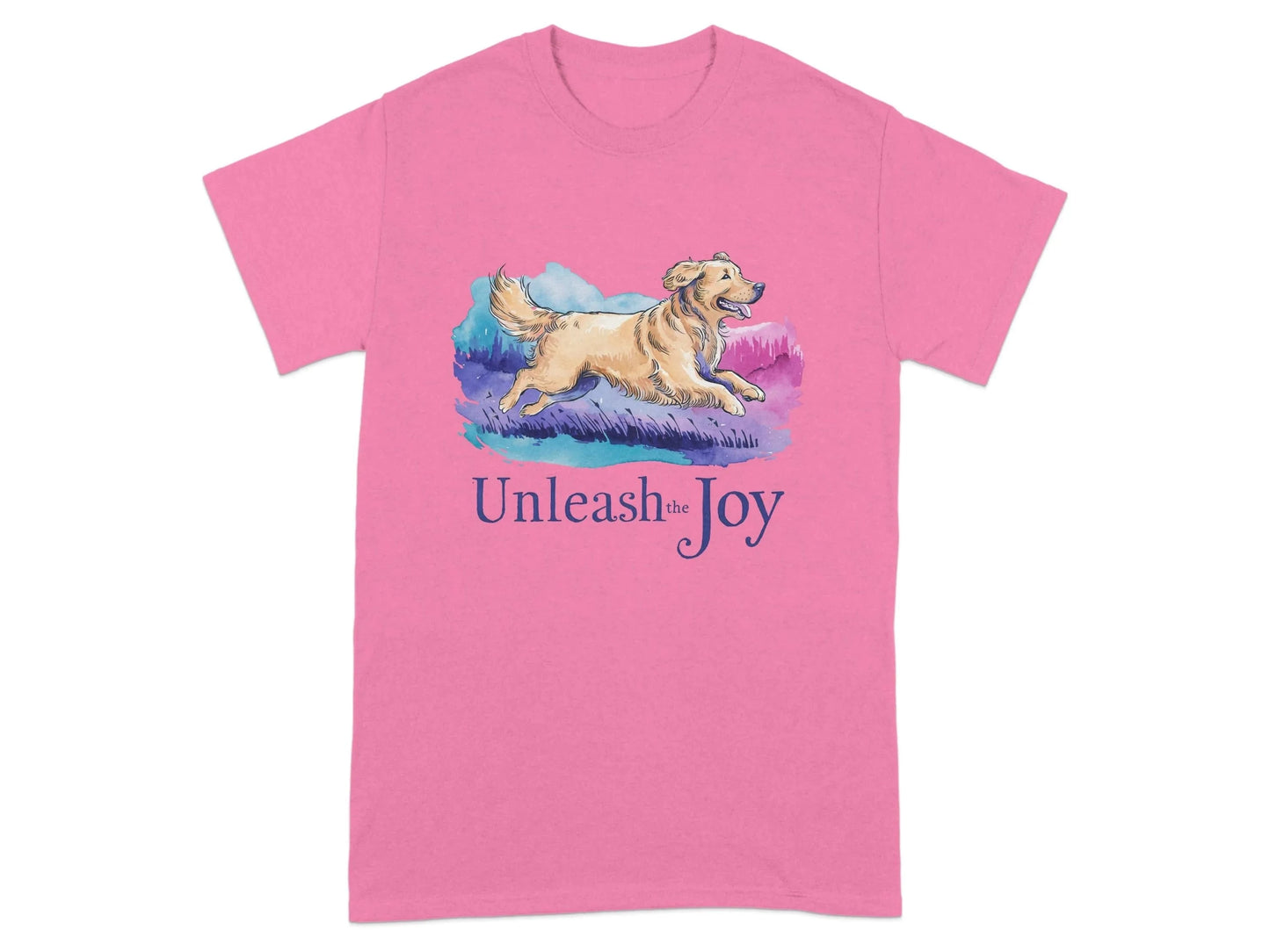 Unleash the Joy Golden Retriever T-Shirts Azalea T-shirt