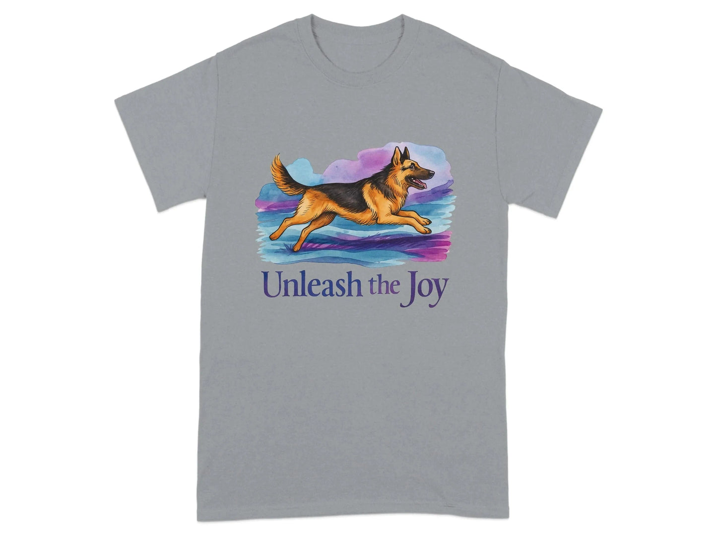 Unleash the Joy with a German Shepherd Watercolor T-Shirts Gravel T-shirt