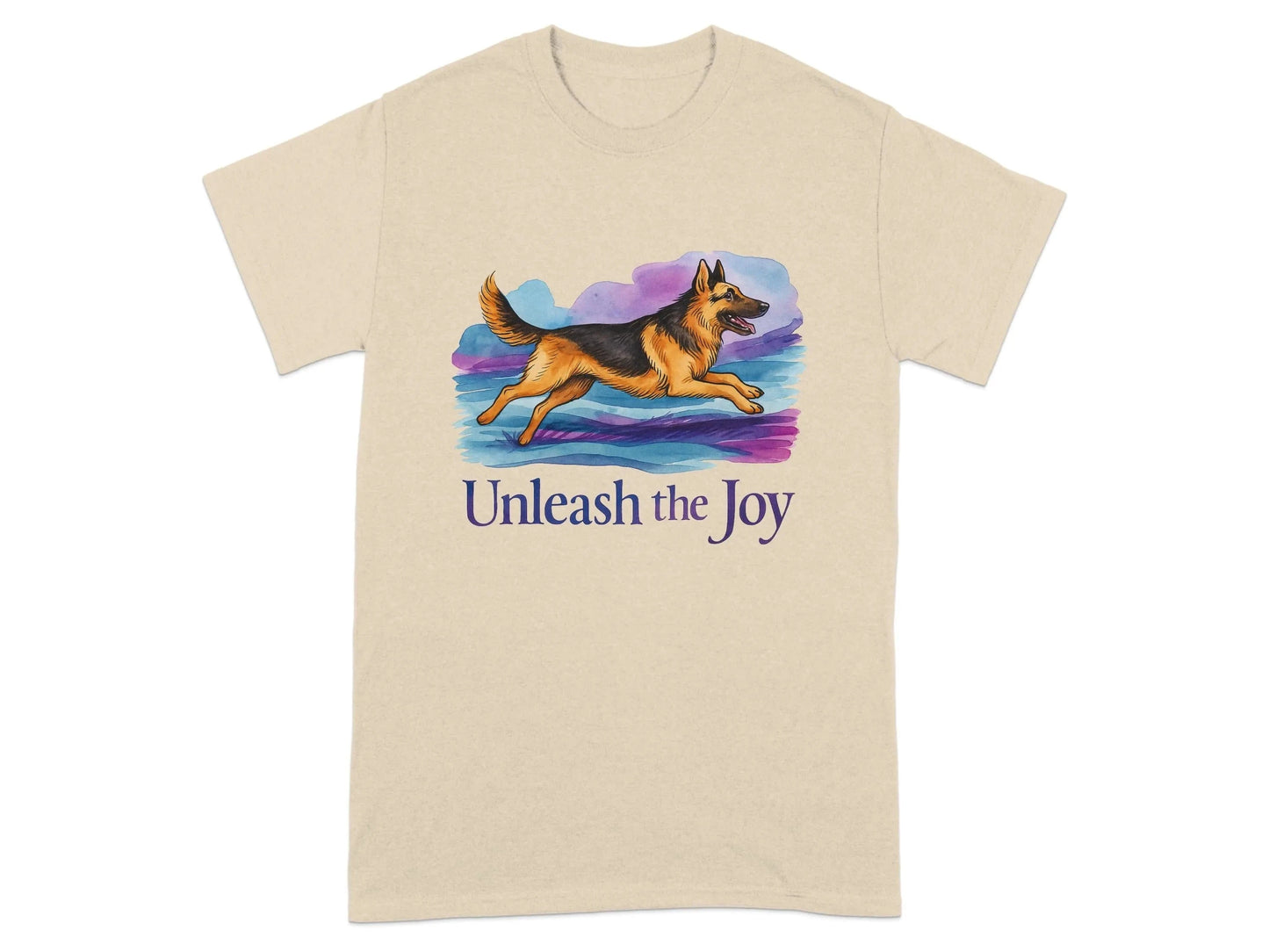 Unleash the Joy with a German Shepherd Watercolor T-Shirts Sand T-shirt