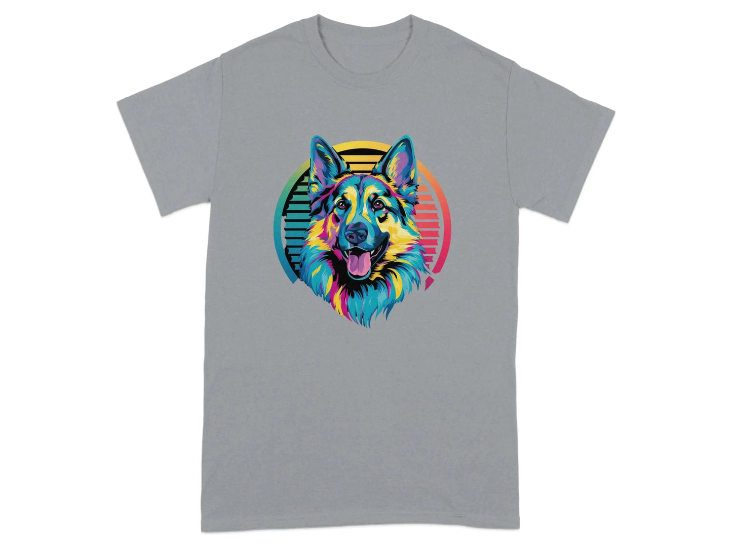 Vibrant Rainbow Dog Retro Vintage Art T-Shirts Gravel T-shirt