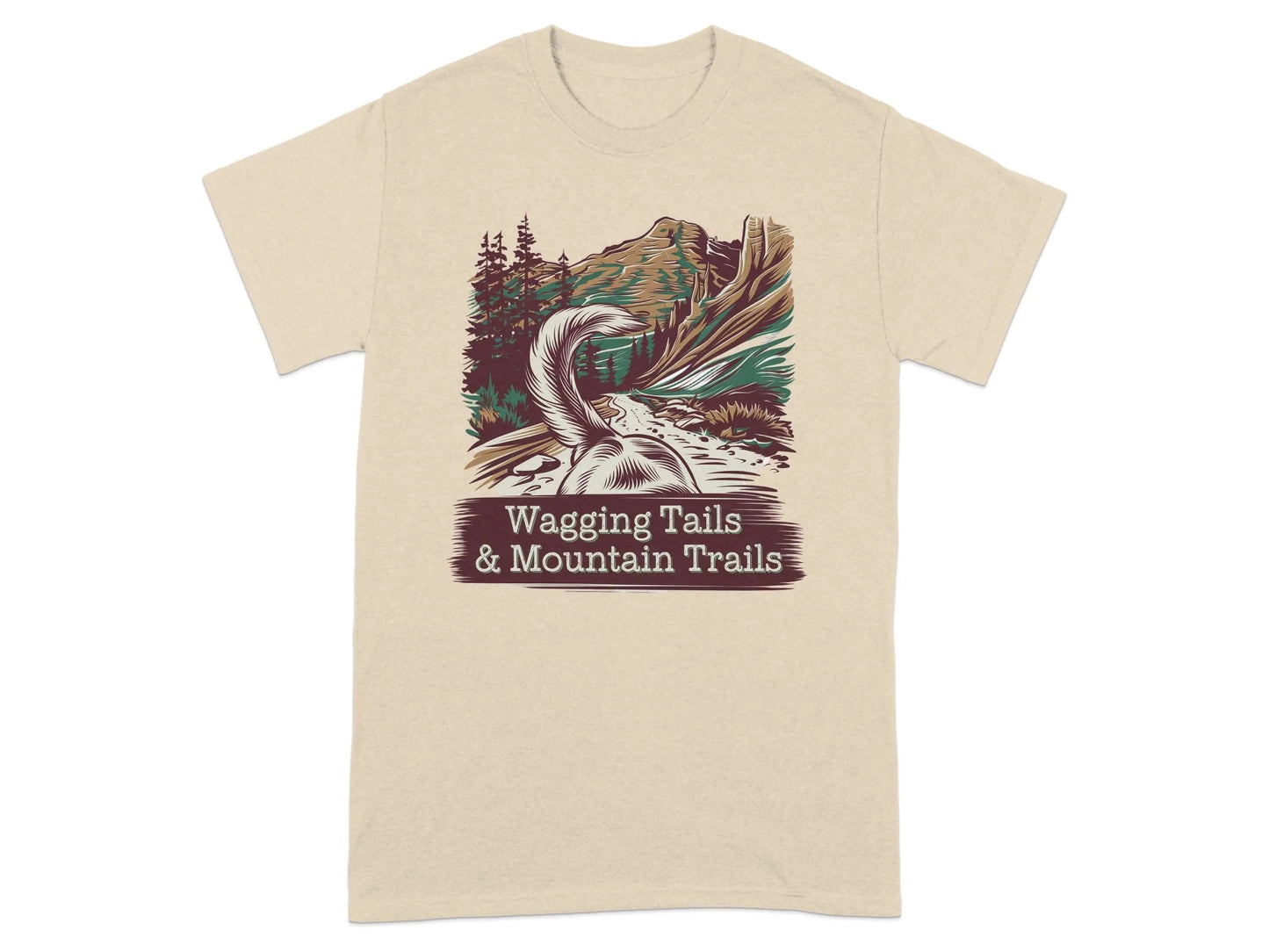 Wagging Tails and Mountain Trails T-Shirts Sand T-shirt