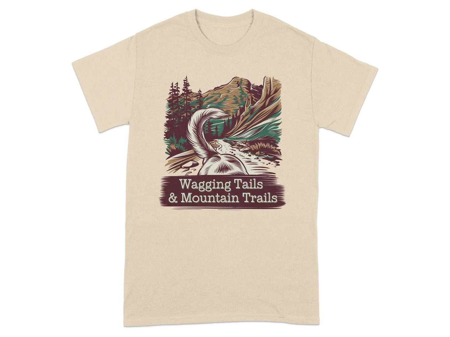 Wagging Tails and Mountain Trails T-Shirts Sand T-shirt