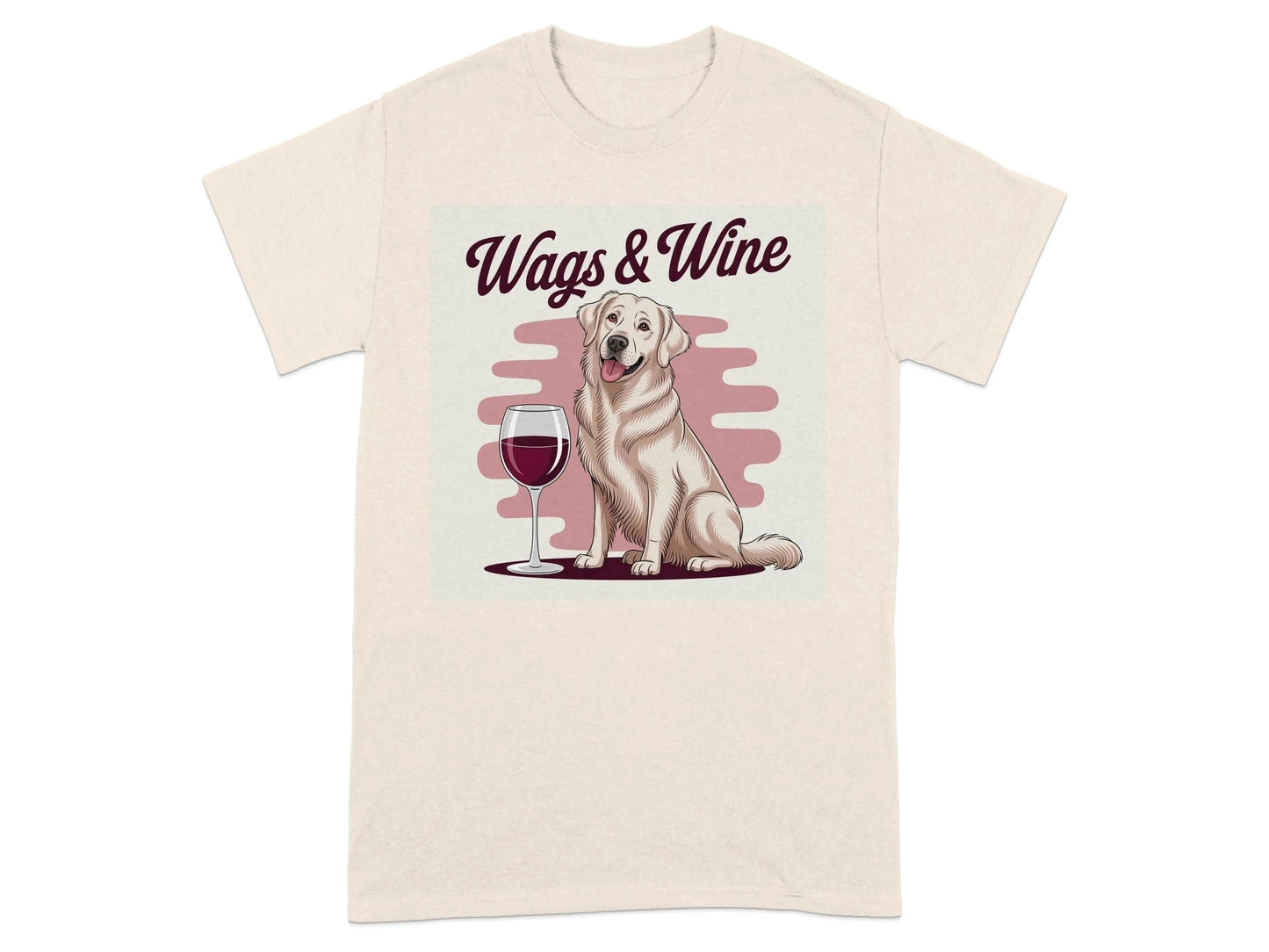 Wags and Wine Lab T-Shirts Natural T-shirt
